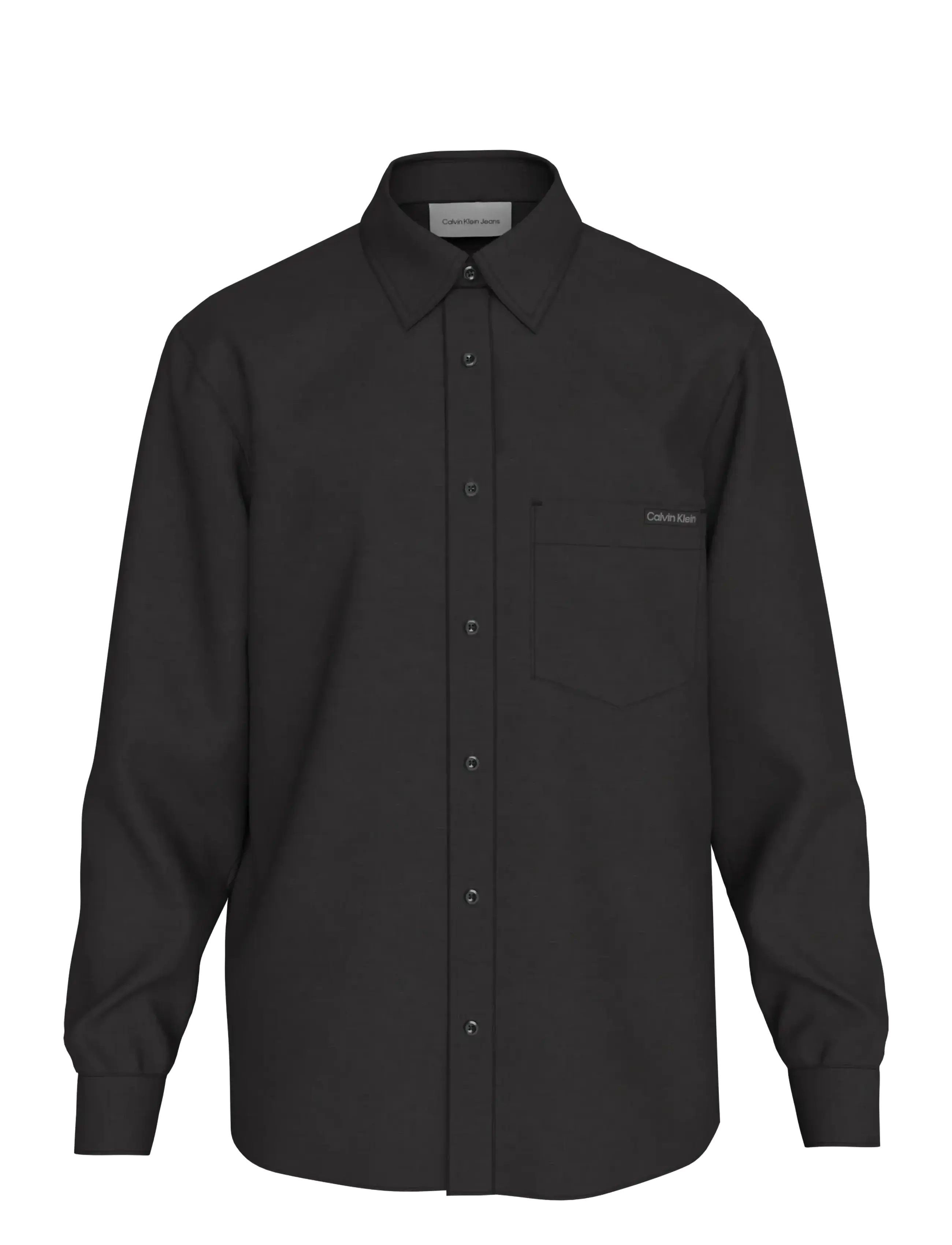 Calvin Klein Jeans LS SOLID CASUAL LINEN CLASSIC SH - Calvin Klein Jeans - BLACK / black