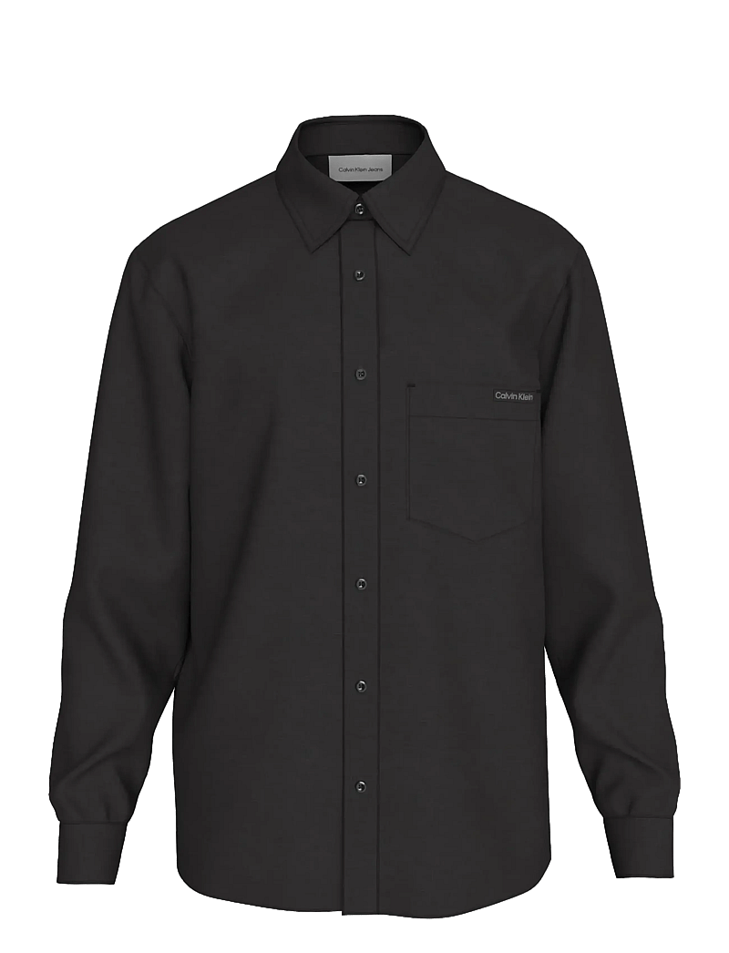 Calvin Klein Jeans - LS SOLID CASUAL LINEN CLASSIC SH - linased särgid - black - 0