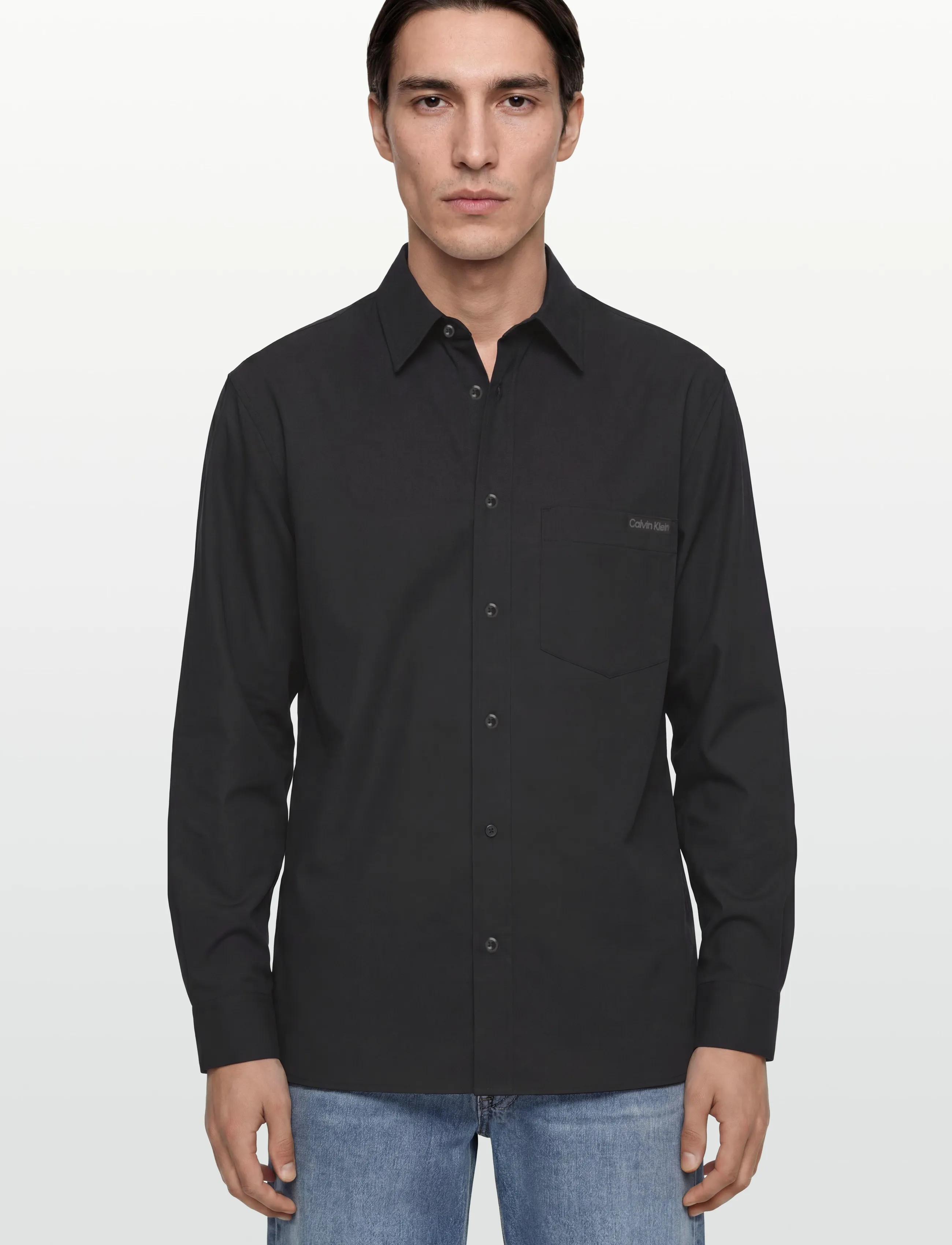 Calvin Klein Jeans - LS SOLID CASUAL LINEN CLASSIC SH - hørskjorter - black - 5