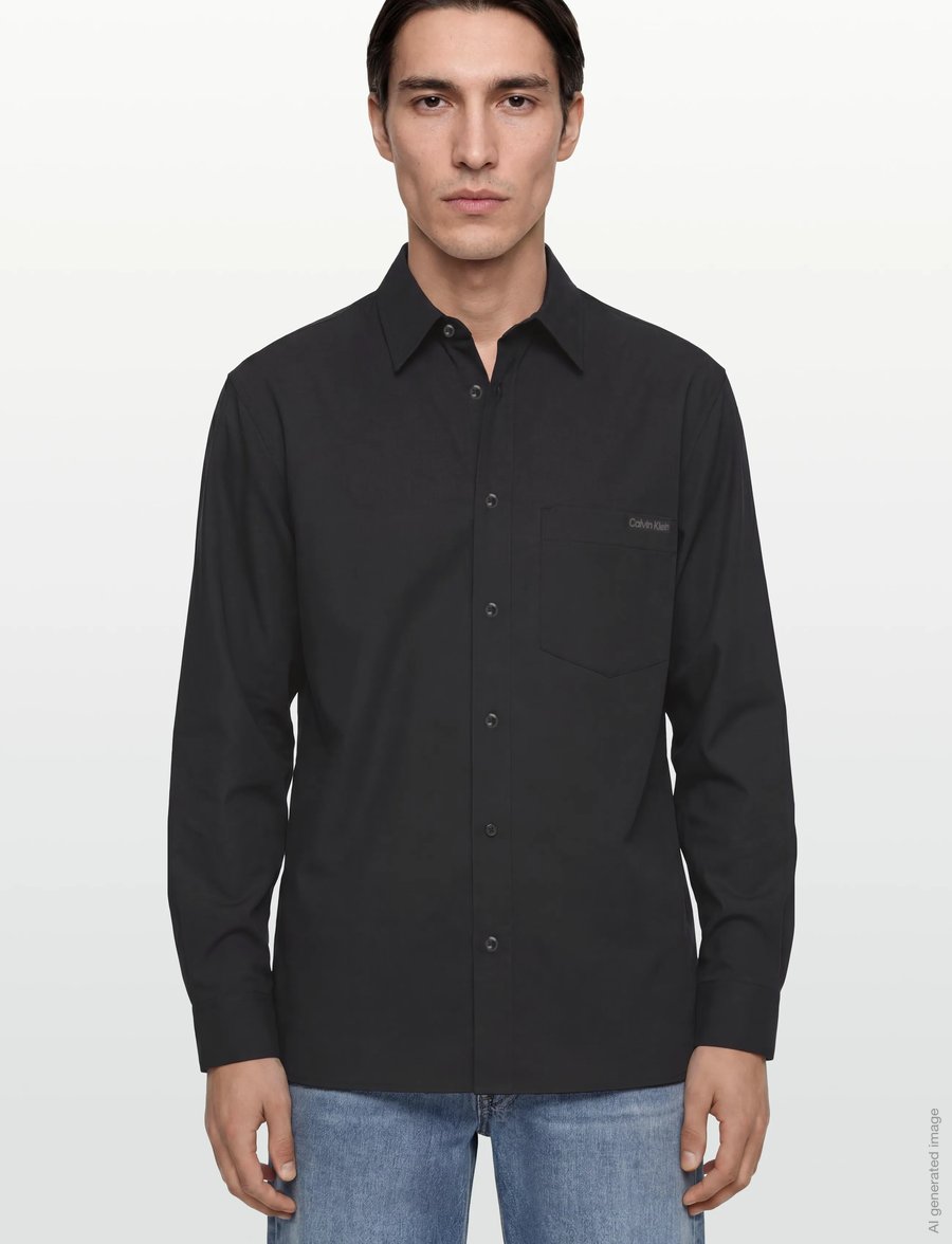 Calvin Klein Jeans - LS SOLID CASUAL LINEN CLASSIC SH - linneskjortor - black - 5