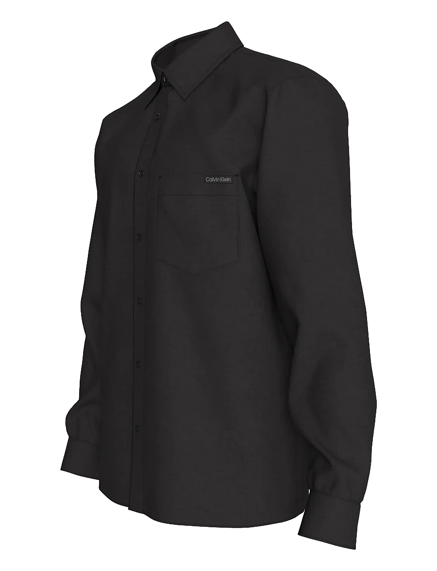 Calvin Klein Jeans - LS SOLID CASUAL LINEN CLASSIC SH - linneskjortor - black - 3
