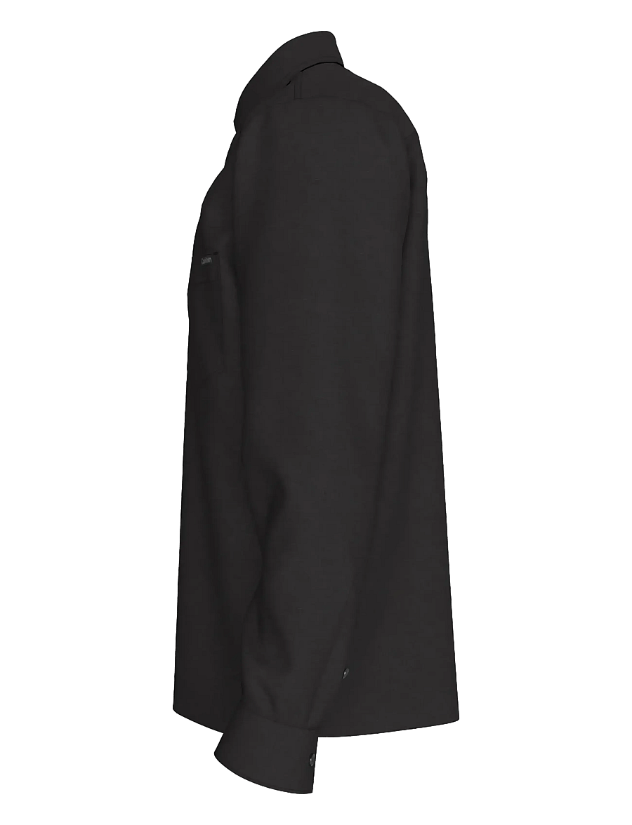 Calvin Klein Jeans - LS SOLID CASUAL LINEN CLASSIC SH - linneskjortor - black - 4