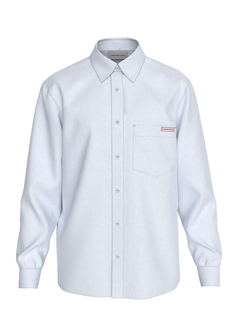 Calvin Klein Jeans - LS SOLID CASUAL LINEN CLASSIC SH - linased särgid - brilliant white - 0