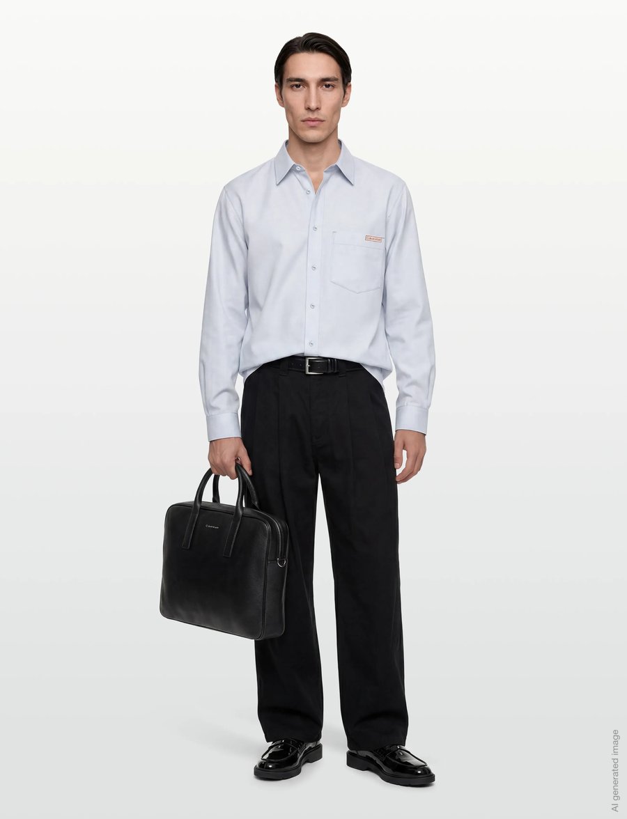 Calvin Klein Jeans - LS SOLID CASUAL LINEN CLASSIC SH - hørskjorter - brilliant white - 0