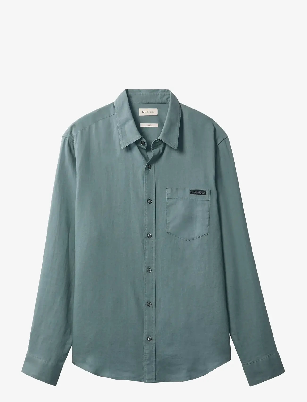 Calvin Klein Jeans - LS SOLID CASUAL LINEN CLASSIC SH - hørskjorter - frosted spruce - 1