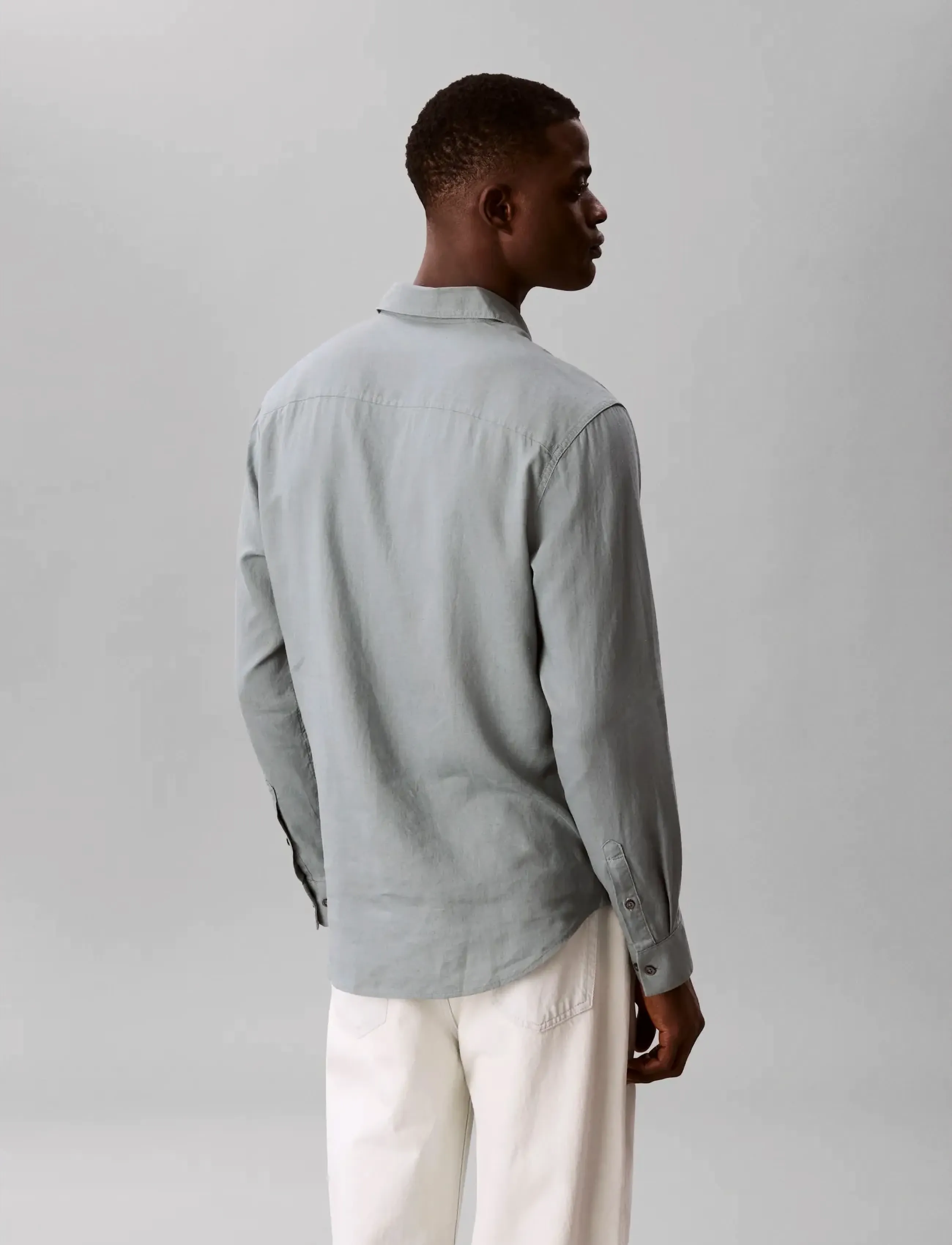 Calvin Klein Jeans - LS SOLID CASUAL LINEN CLASSIC SH - lininiai marškiniai - frosted spruce - 2