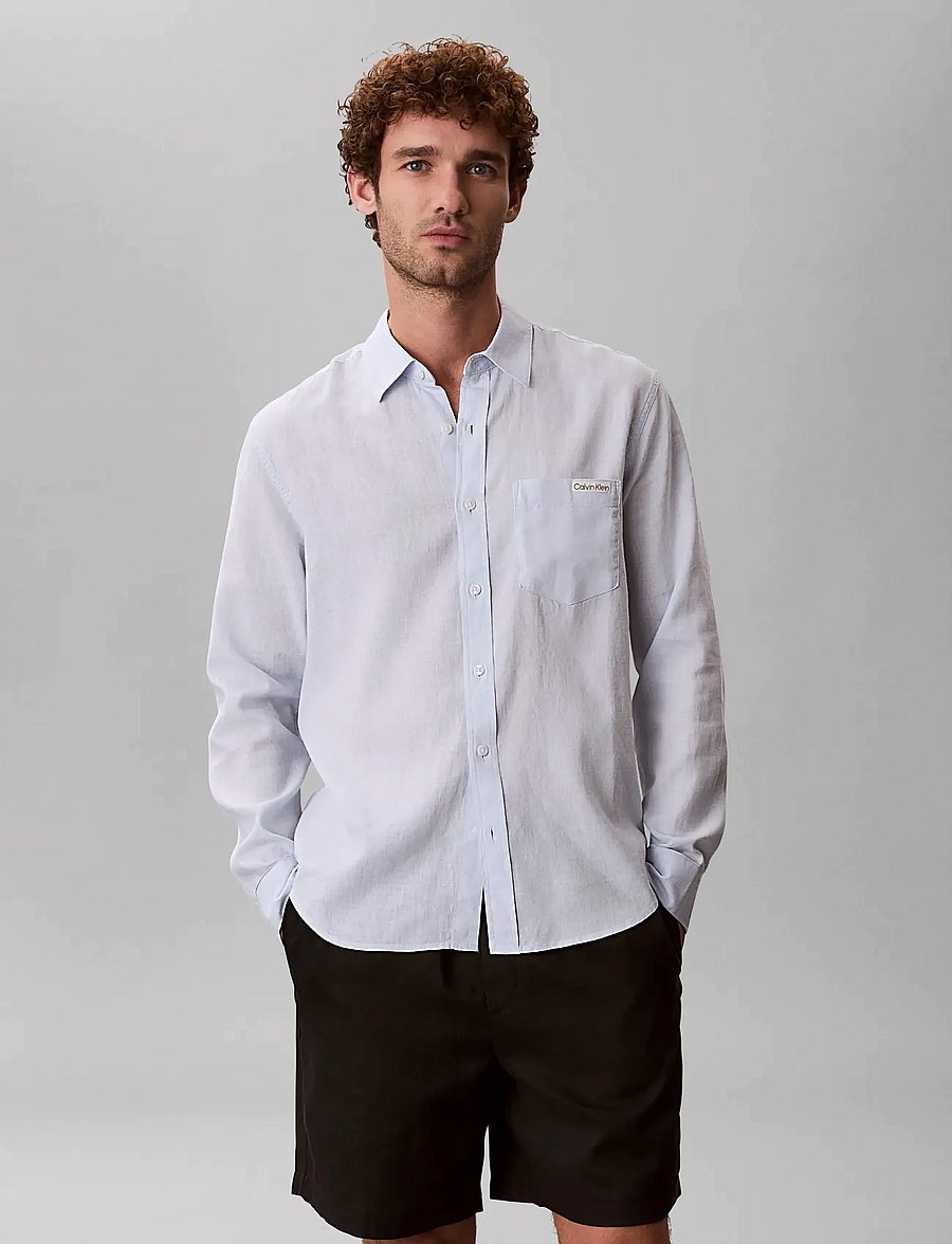Calvin Klein Jeans - LS SOLID CASUAL LINEN CLASSIC SH - linneskjortor - plein air - 3