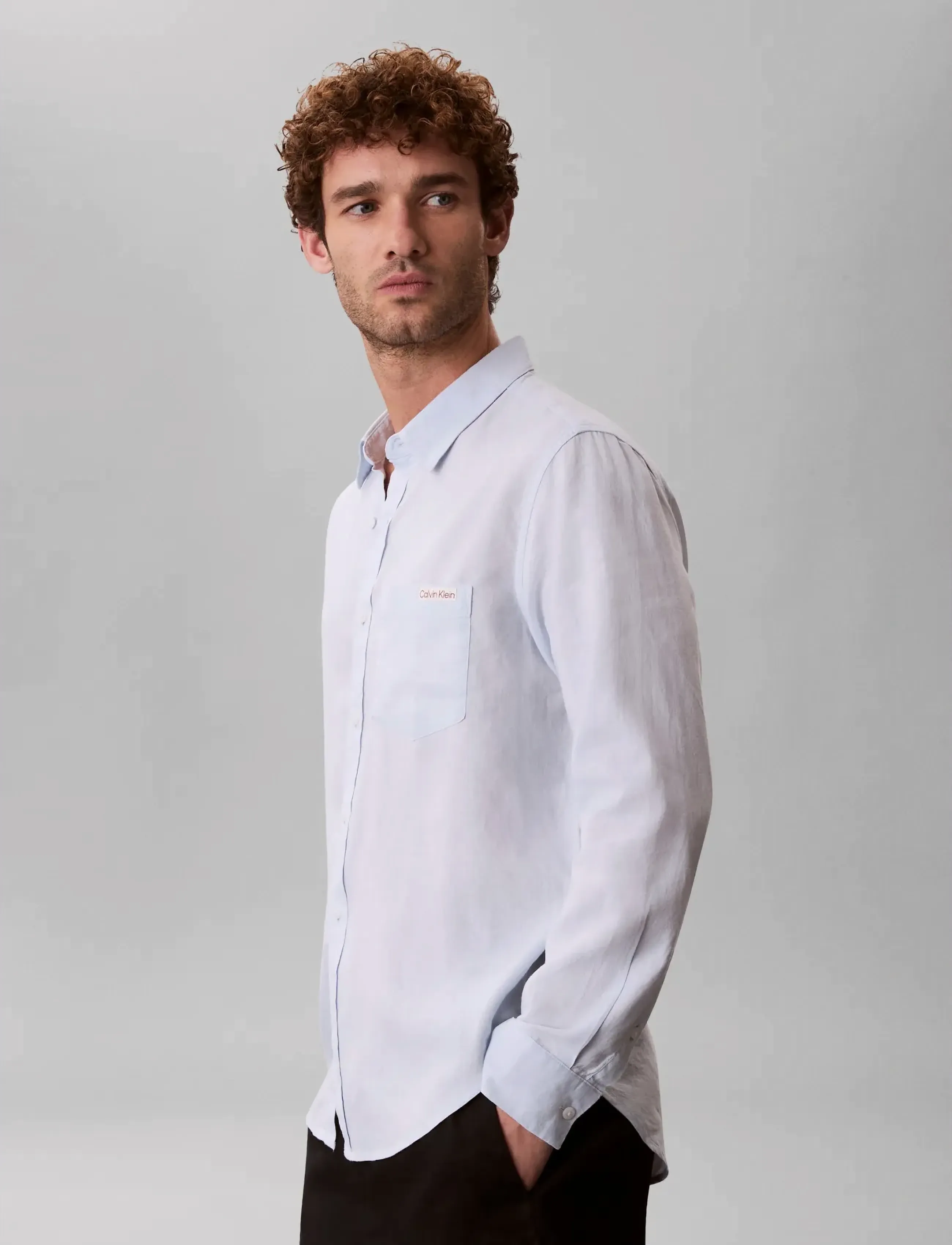 Calvin Klein Jeans - LS SOLID CASUAL LINEN CLASSIC SH - linneskjortor - plein air - 4