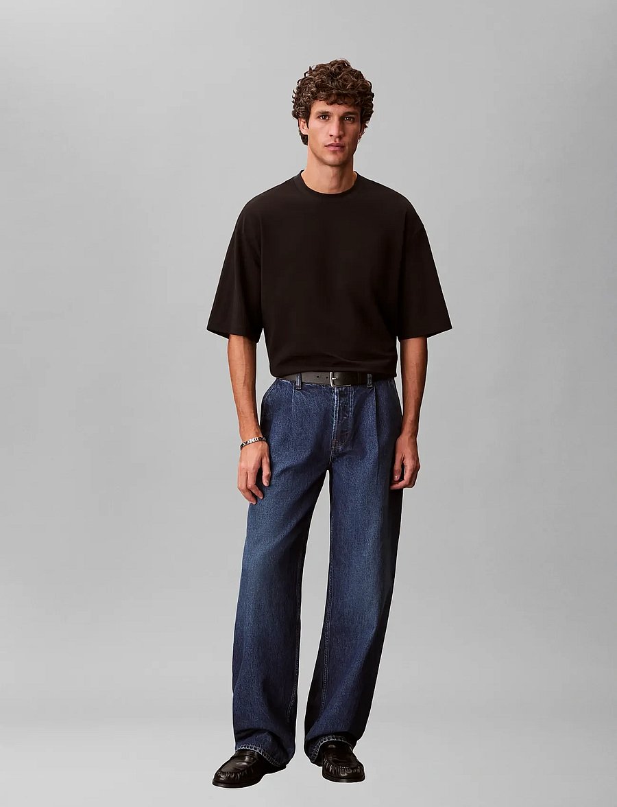Calvin Klein Jeans - SS RLXD COOLING PIQUE EMBOSSED T - kurzärmelig - black - 0