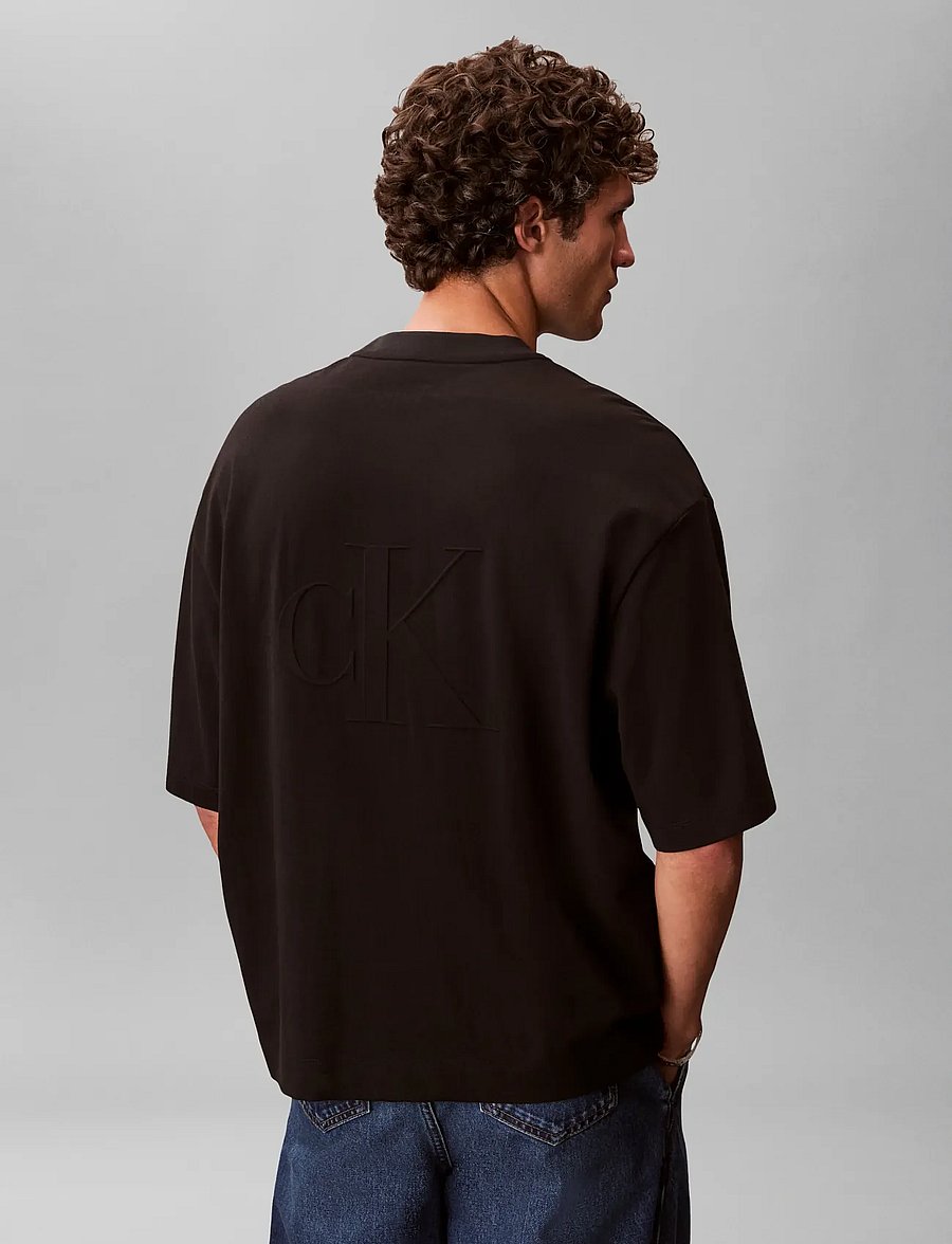 Calvin Klein Jeans - SS RLXD COOLING PIQUE EMBOSSED T - kurzärmelig - black - 2
