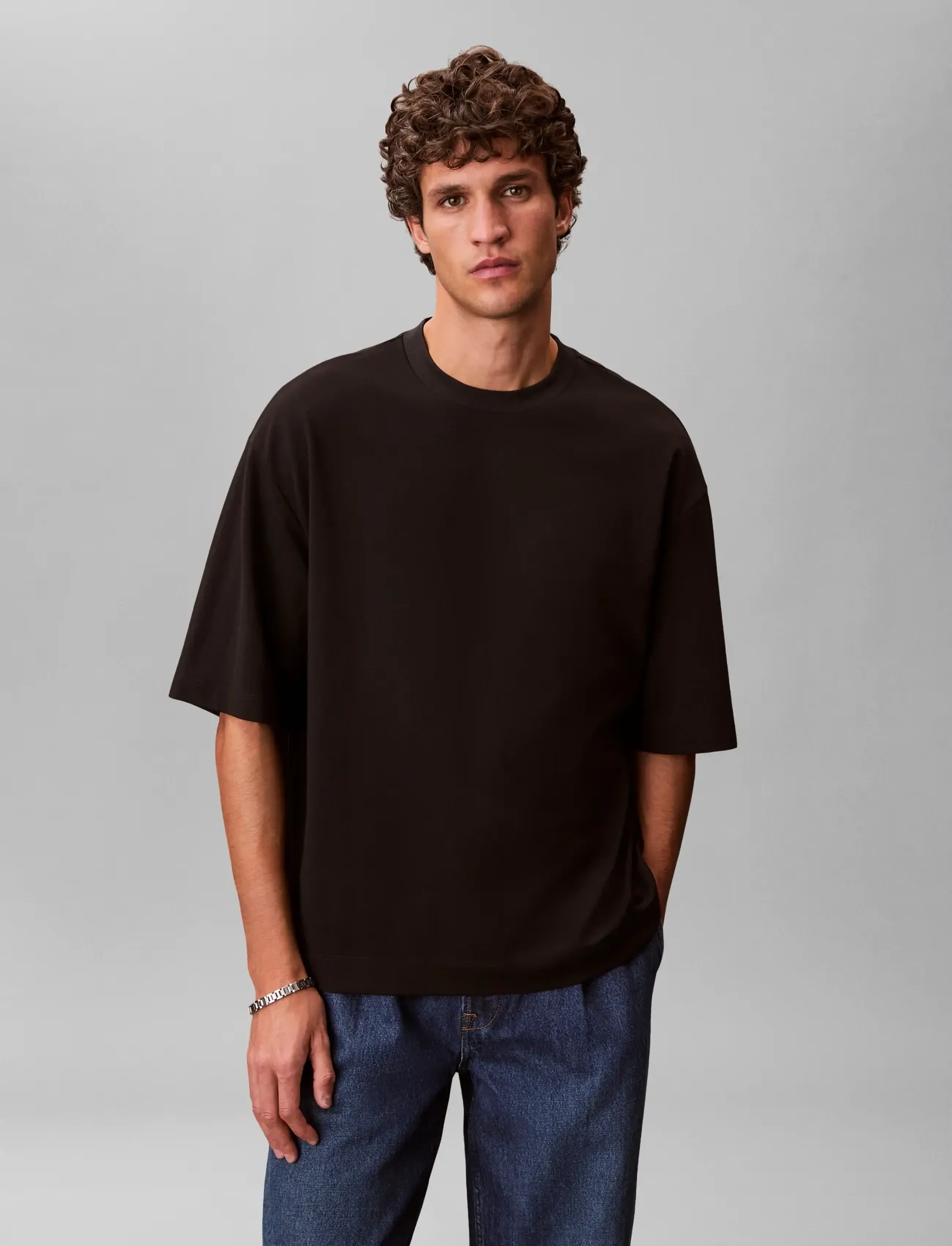Calvin Klein Jeans - SS RLXD COOLING PIQUE EMBOSSED T - kortærmede t-shirts - black - 3