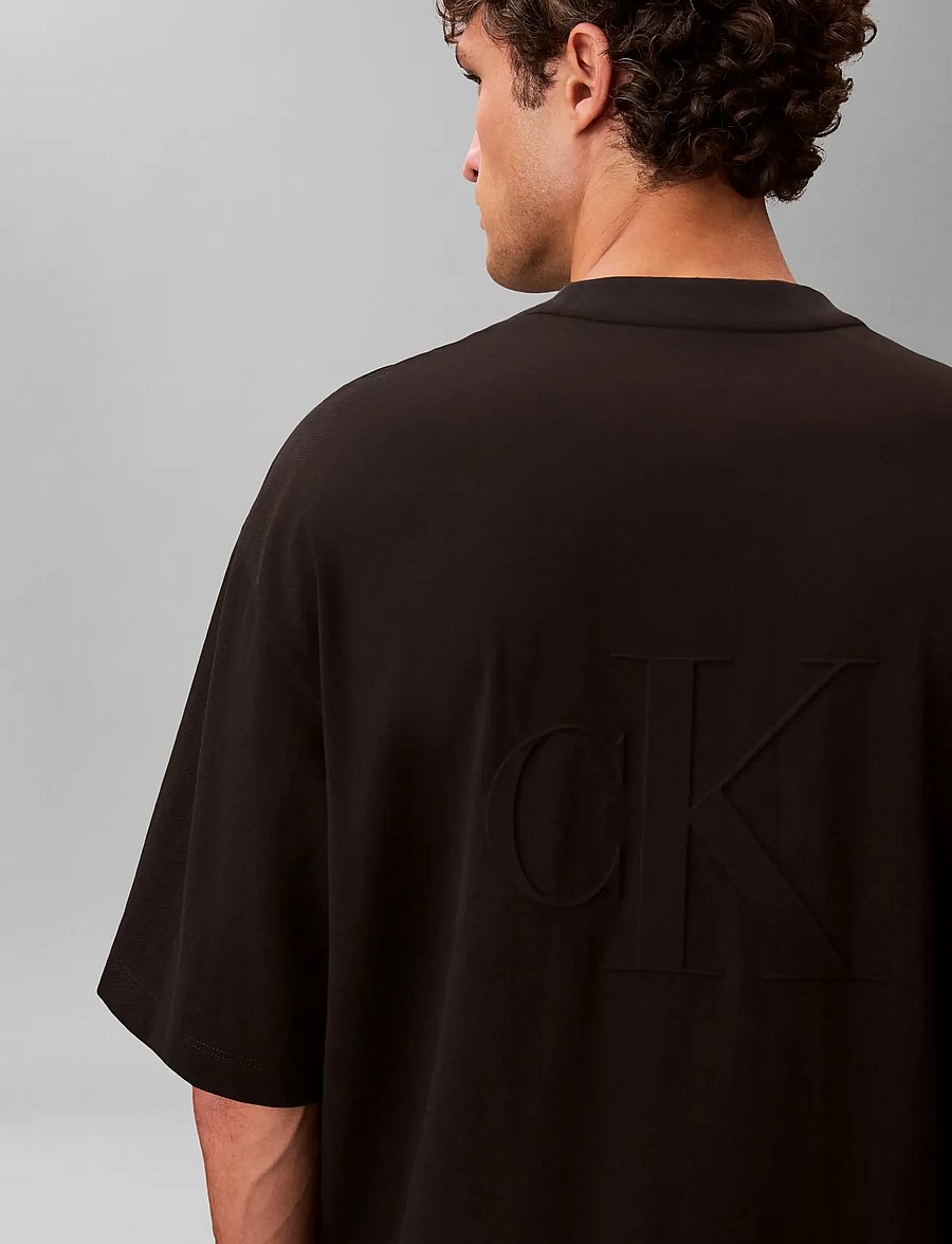 Calvin Klein Jeans - SS RLXD COOLING PIQUE EMBOSSED T - kurzärmelig - black - 4