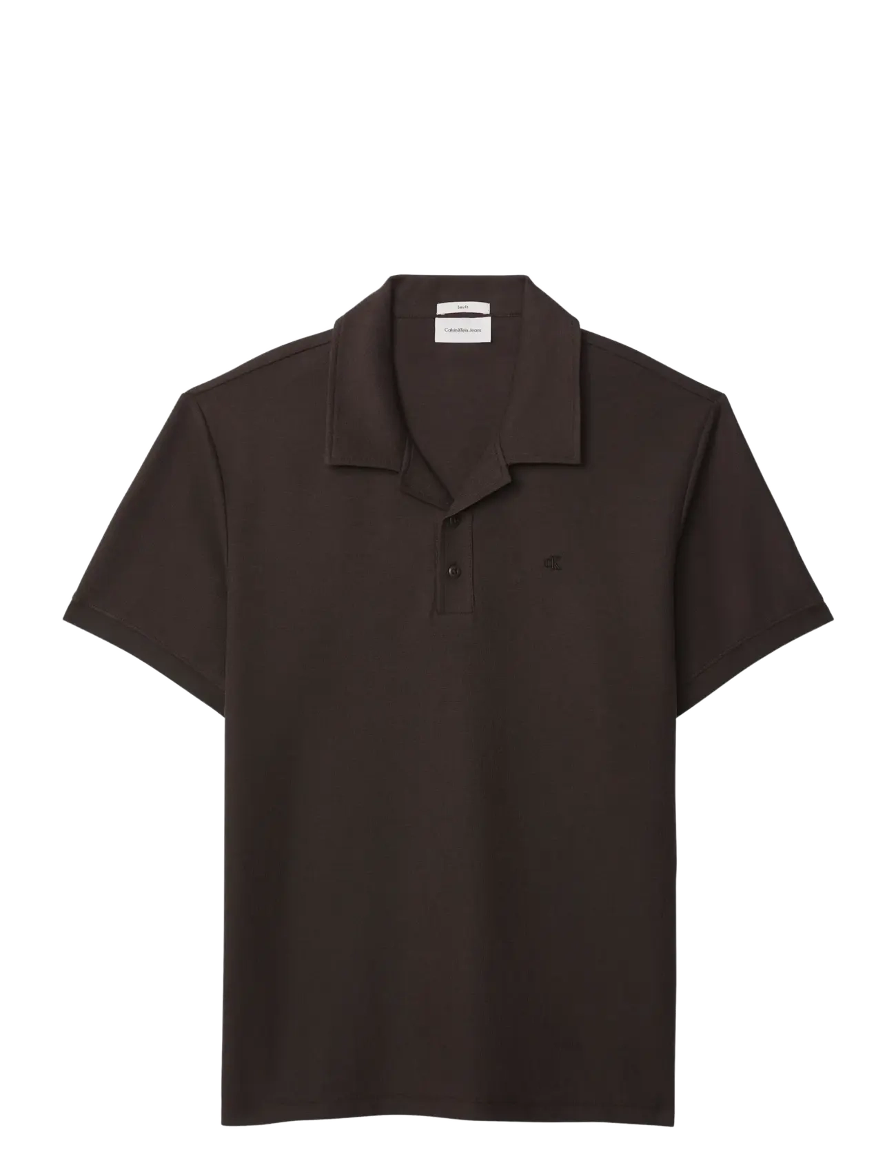 Calvin Klein Jeans SS EASY MICRO WAFFLE CAMP POLO - Kortärmade pikéer - MULCH / brown