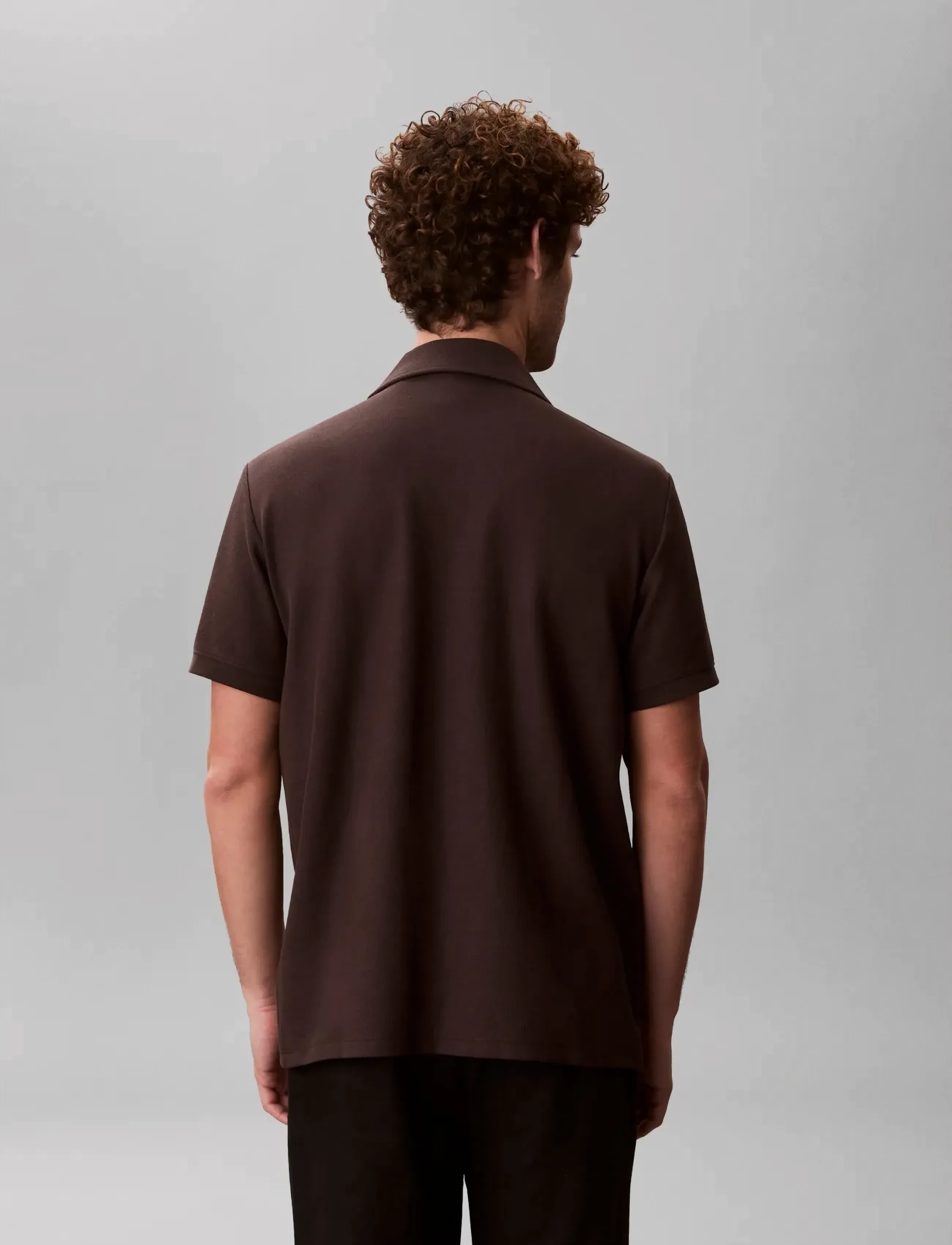 Calvin Klein Jeans - SS EASY MICRO WAFFLE CAMP POLO - kurzärmelig - mulch - 2