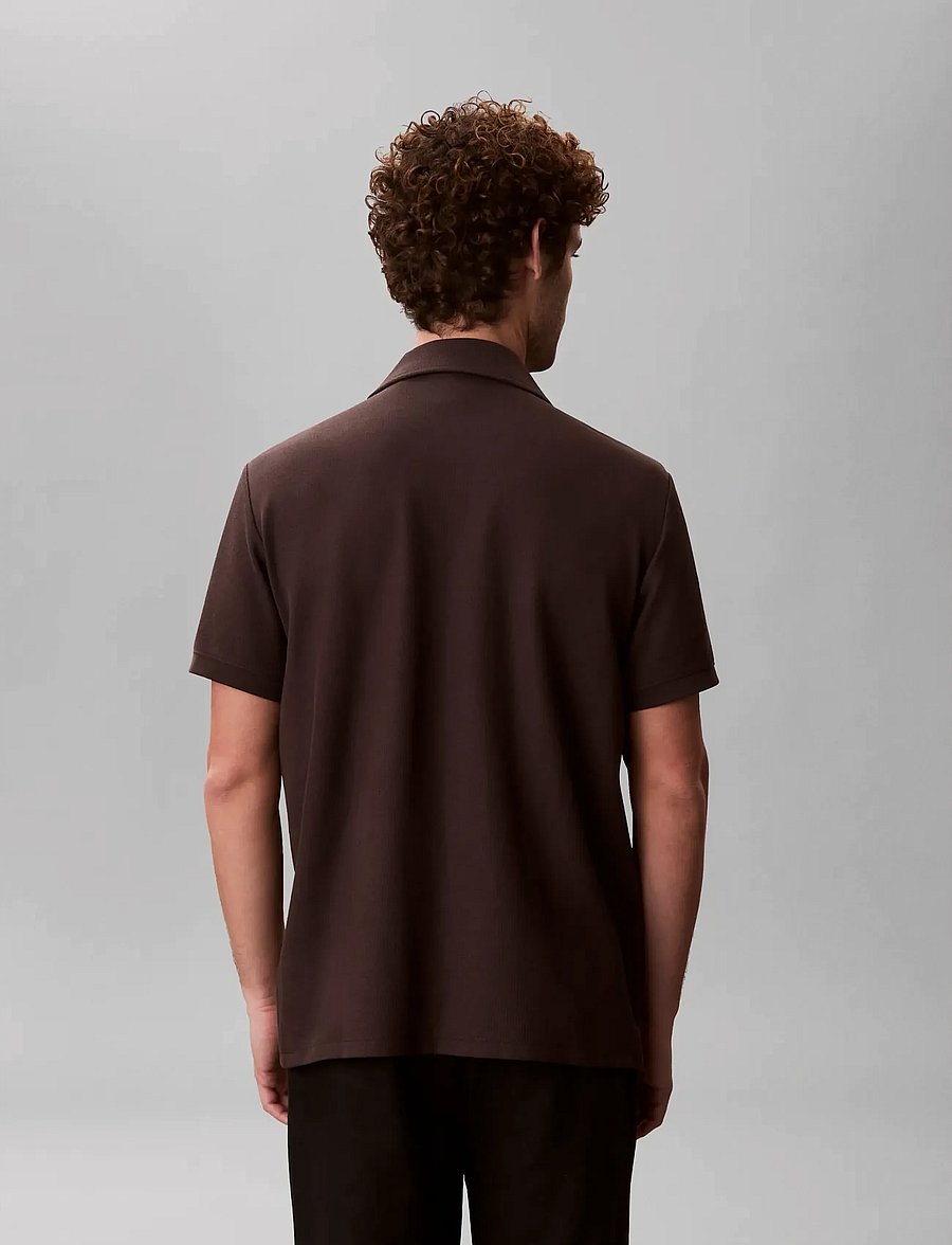 Calvin Klein Jeans - SS EASY MICRO WAFFLE CAMP POLO - kurzärmelig - mulch - 2