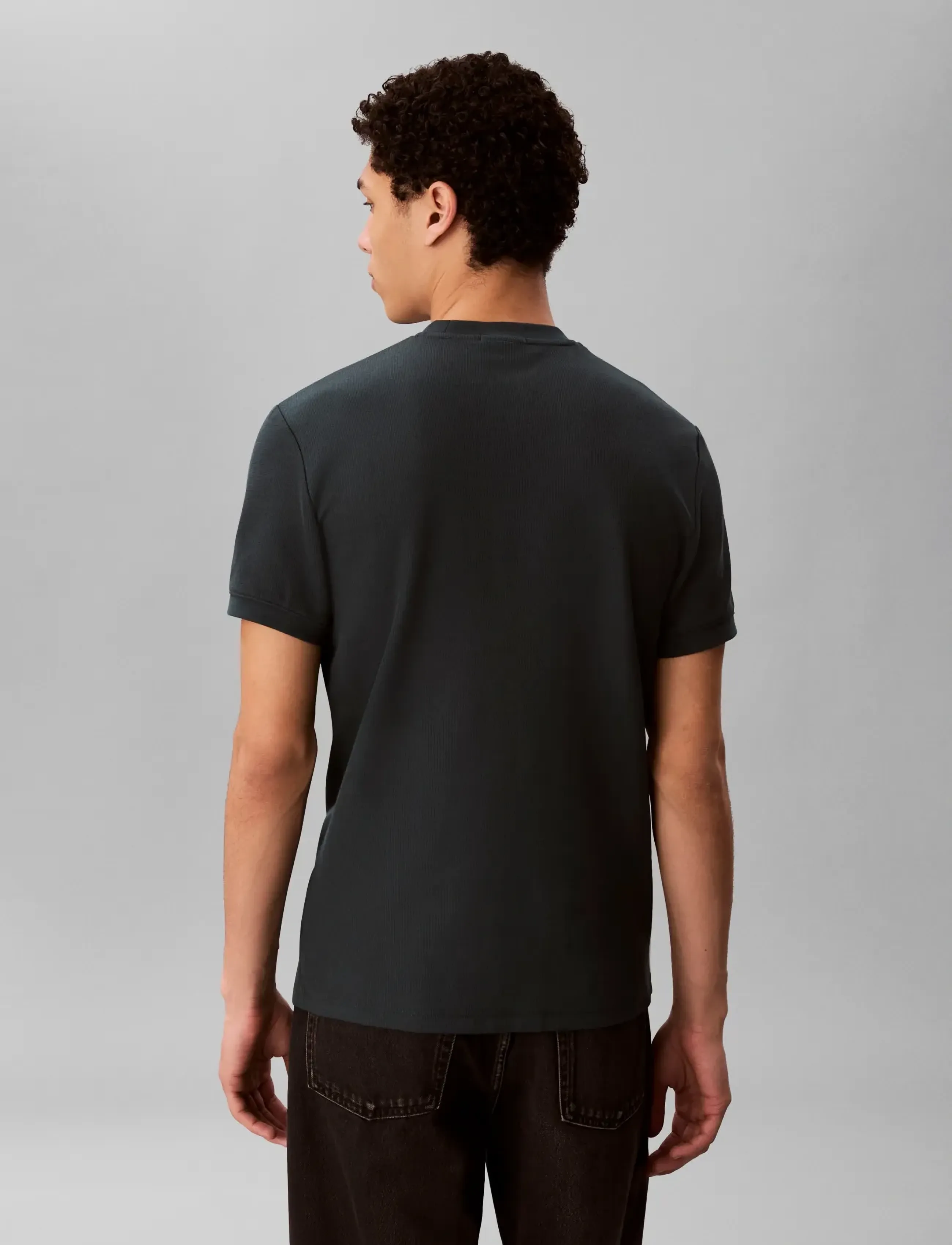 Calvin Klein Jeans - SS SLIM MICRO WAFFLE CREWNK TEE - kurzärmelig - dark teal - 2