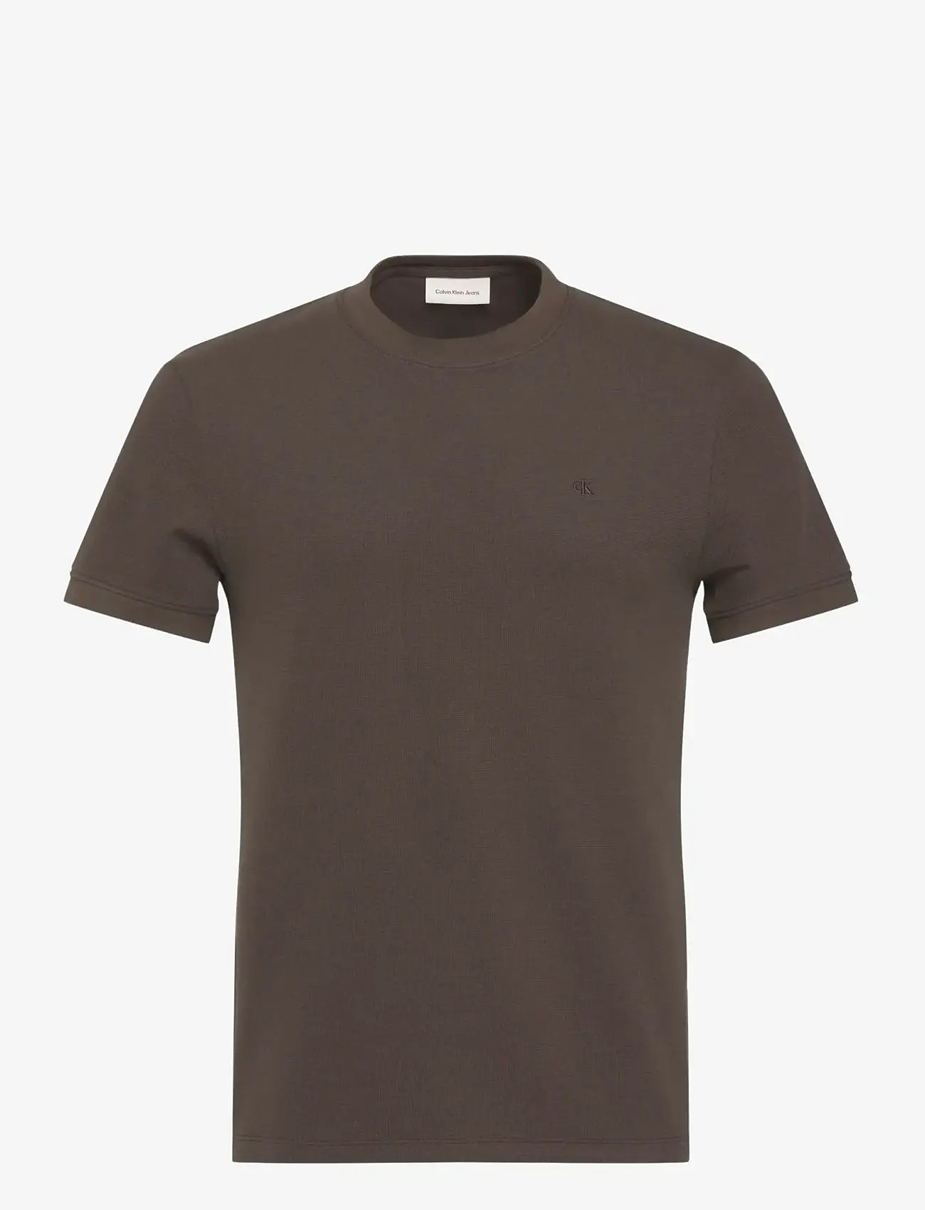 Calvin Klein Jeans - SS SLIM MICRO WAFFLE CREWNK TEE - kortærmede t-shirts - mulch - 1