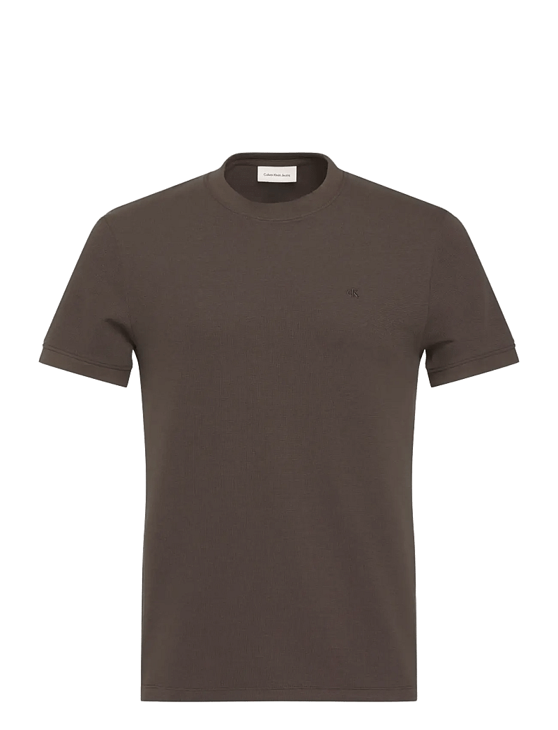 Calvin Klein Jeans - SS SLIM MICRO WAFFLE CREWNK TEE - marškinėliai trumpomis rankovėmis - mulch - 1
