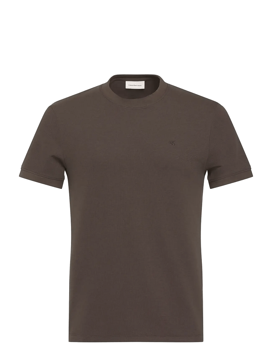 Calvin Klein Jeans - SS SLIM MICRO WAFFLE CREWNK TEE - marškinėliai trumpomis rankovėmis - mulch - 1