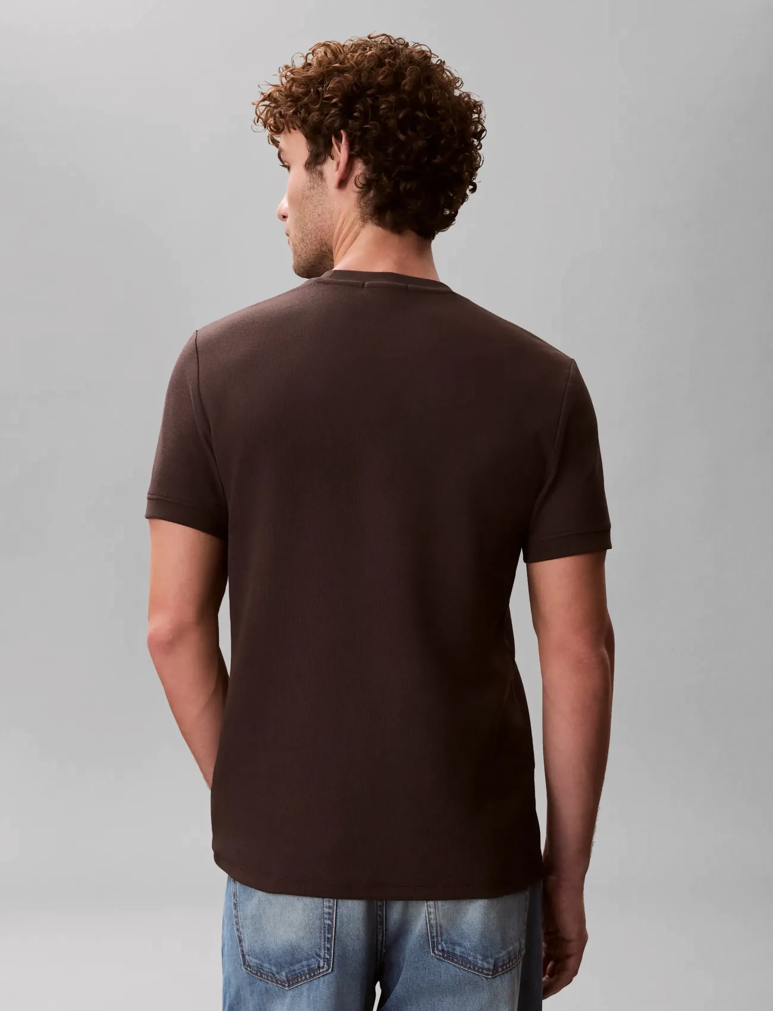 Calvin Klein Jeans - SS SLIM MICRO WAFFLE CREWNK TEE - lühikeste varrukatega t-särgid - mulch - 2