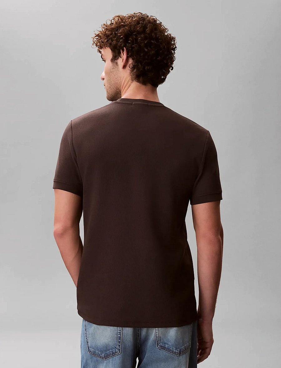 Calvin Klein Jeans - SS SLIM MICRO WAFFLE CREWNK TEE - marškinėliai trumpomis rankovėmis - mulch - 2