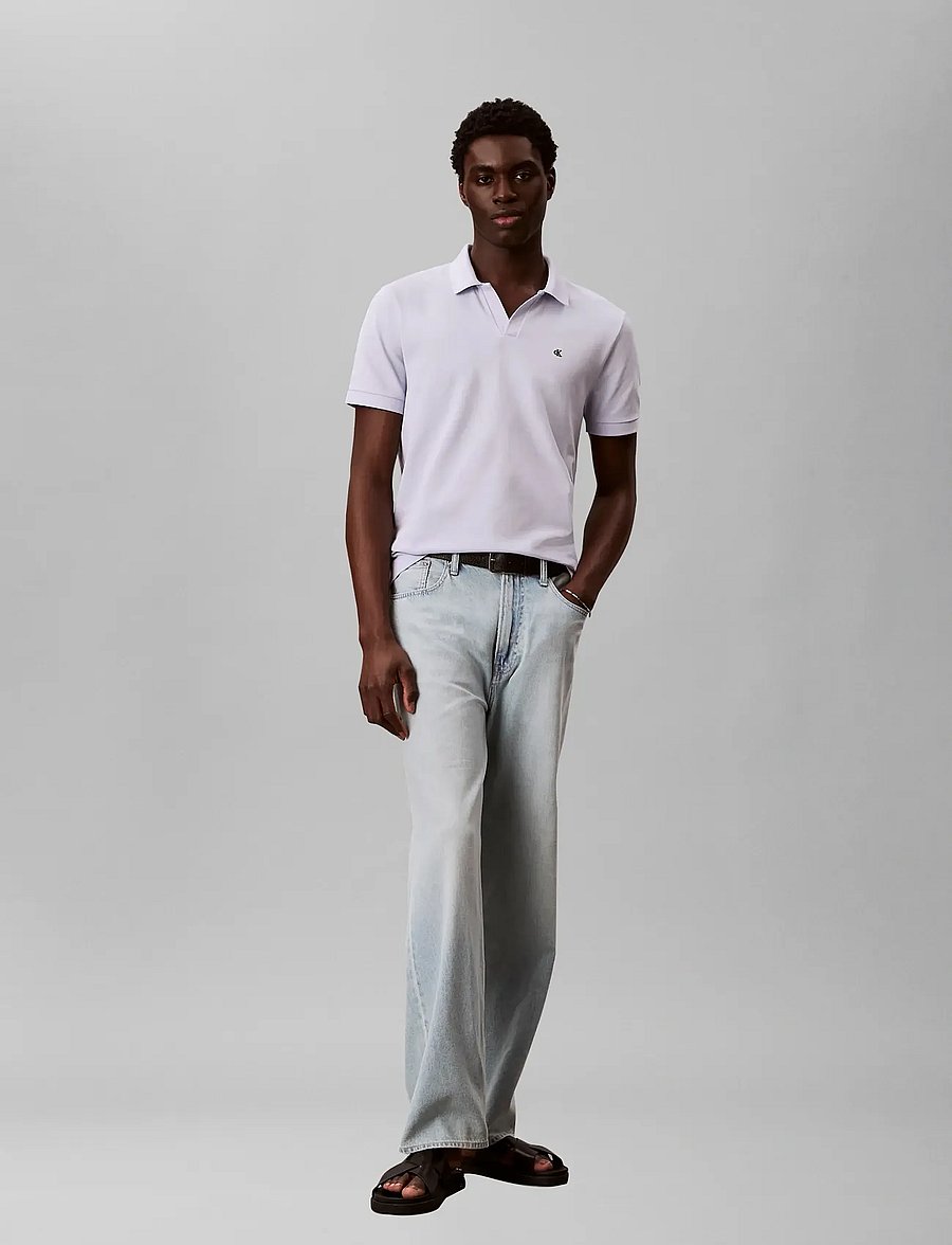 Calvin Klein Jeans - SS OPEN COLLAR CASUAL PIQUE POLO - kurzärmelig - heavenly iris - 0