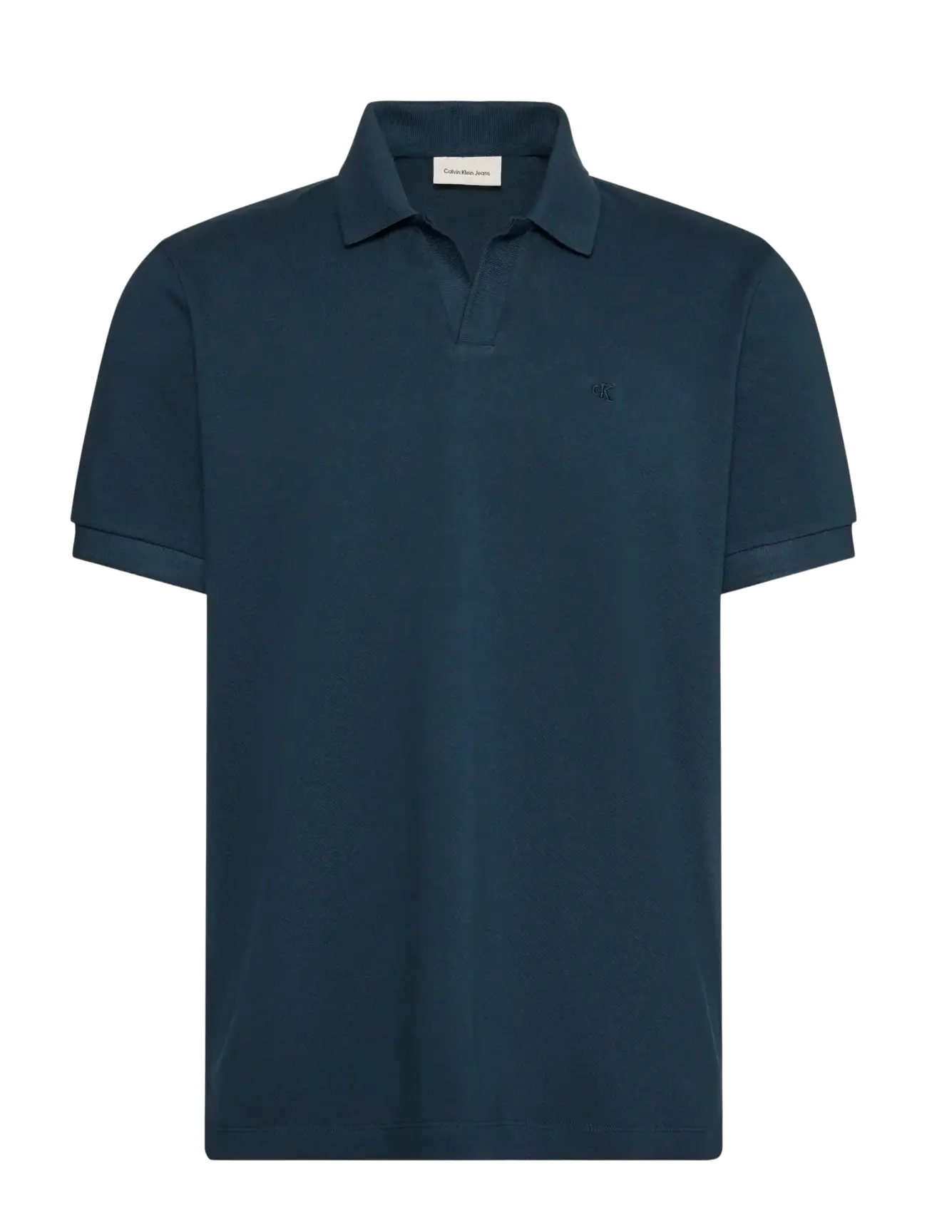 Calvin Klein Jeans SS OPEN COLLAR CASUAL PIQUE POLO - Calvin Klein - NAVY STONE / navy