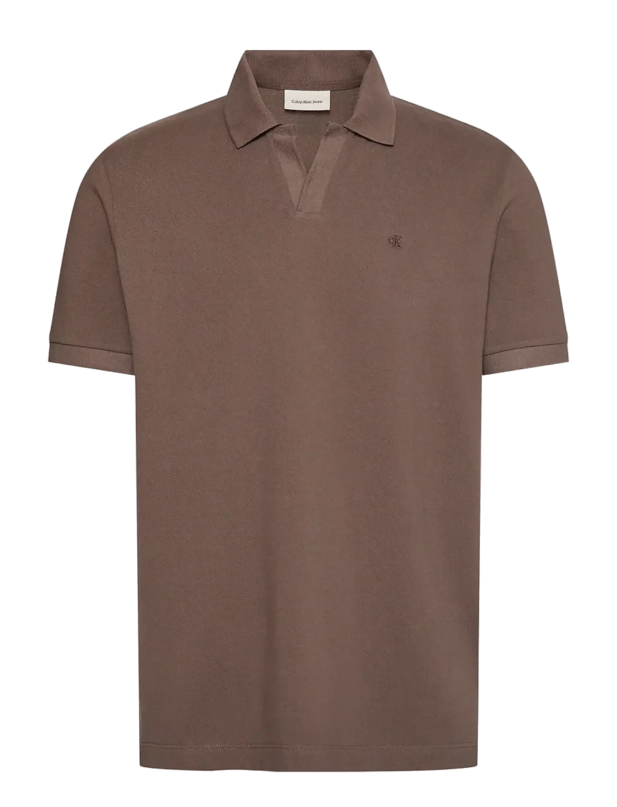 Calvin Klein Jeans - SS OPEN COLLAR CASUAL PIQUE POLO - kurzärmelig - warm oak - 1