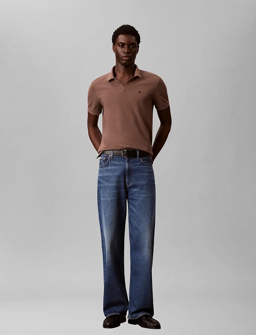 Calvin Klein Jeans - SS OPEN COLLAR CASUAL PIQUE POLO - kurzärmelig - warm oak - 0