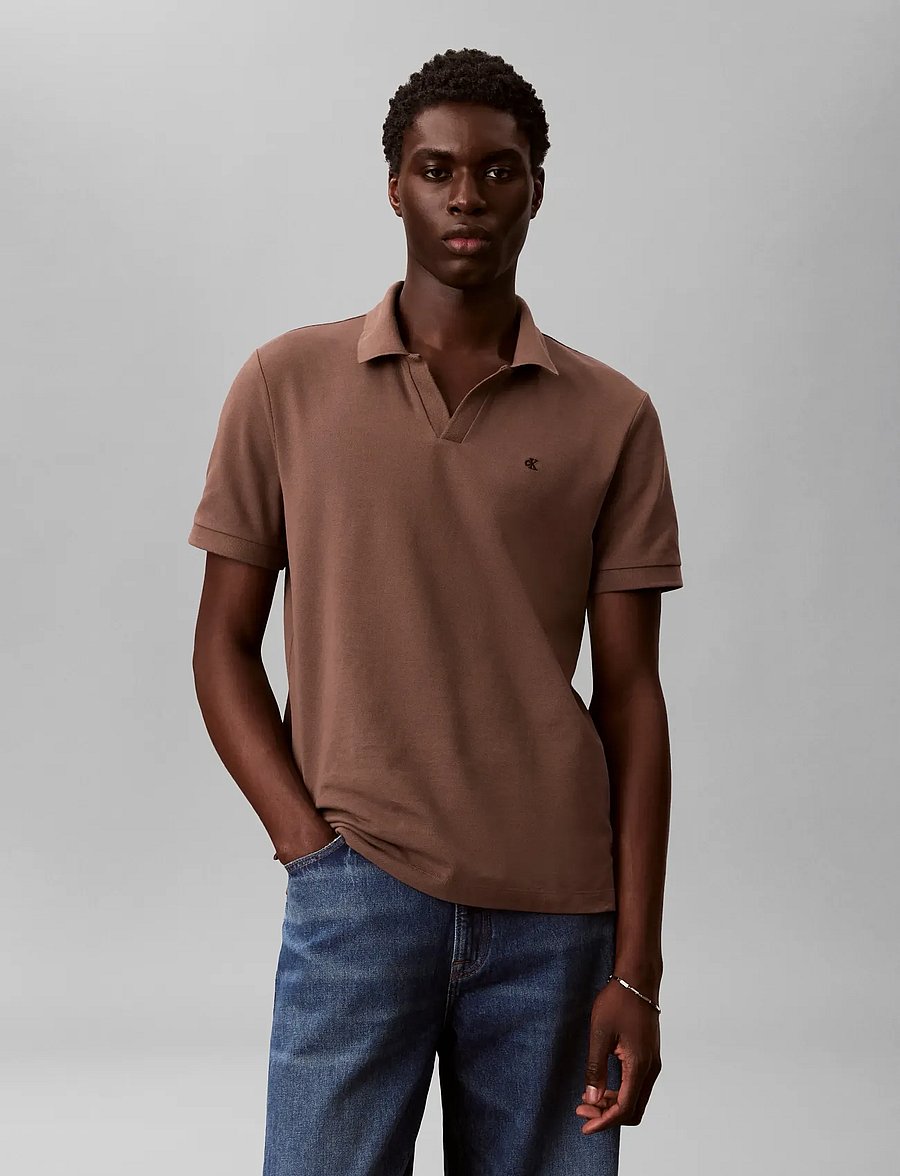 Calvin Klein Jeans - SS OPEN COLLAR CASUAL PIQUE POLO - kurzärmelig - warm oak - 3