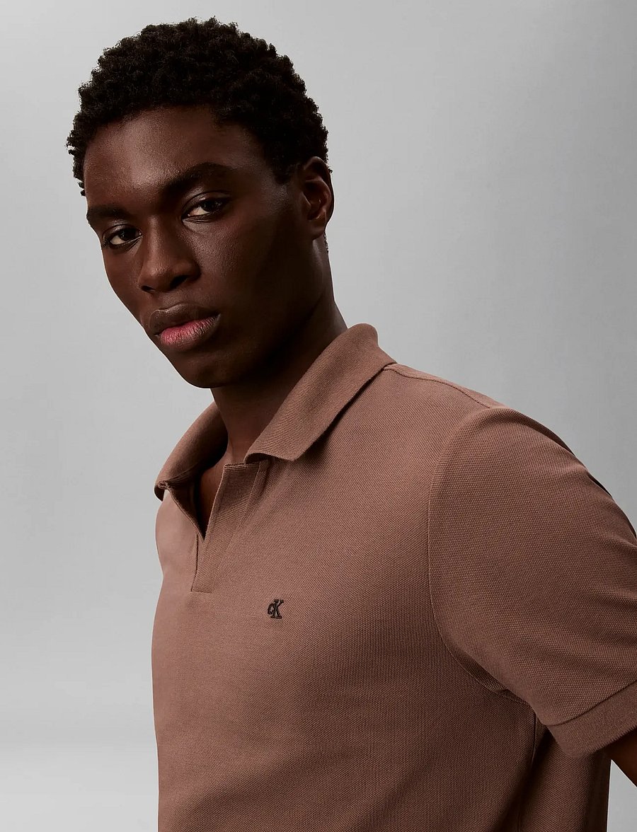 Calvin Klein Jeans - SS OPEN COLLAR CASUAL PIQUE POLO - kurzärmelig - warm oak - 4