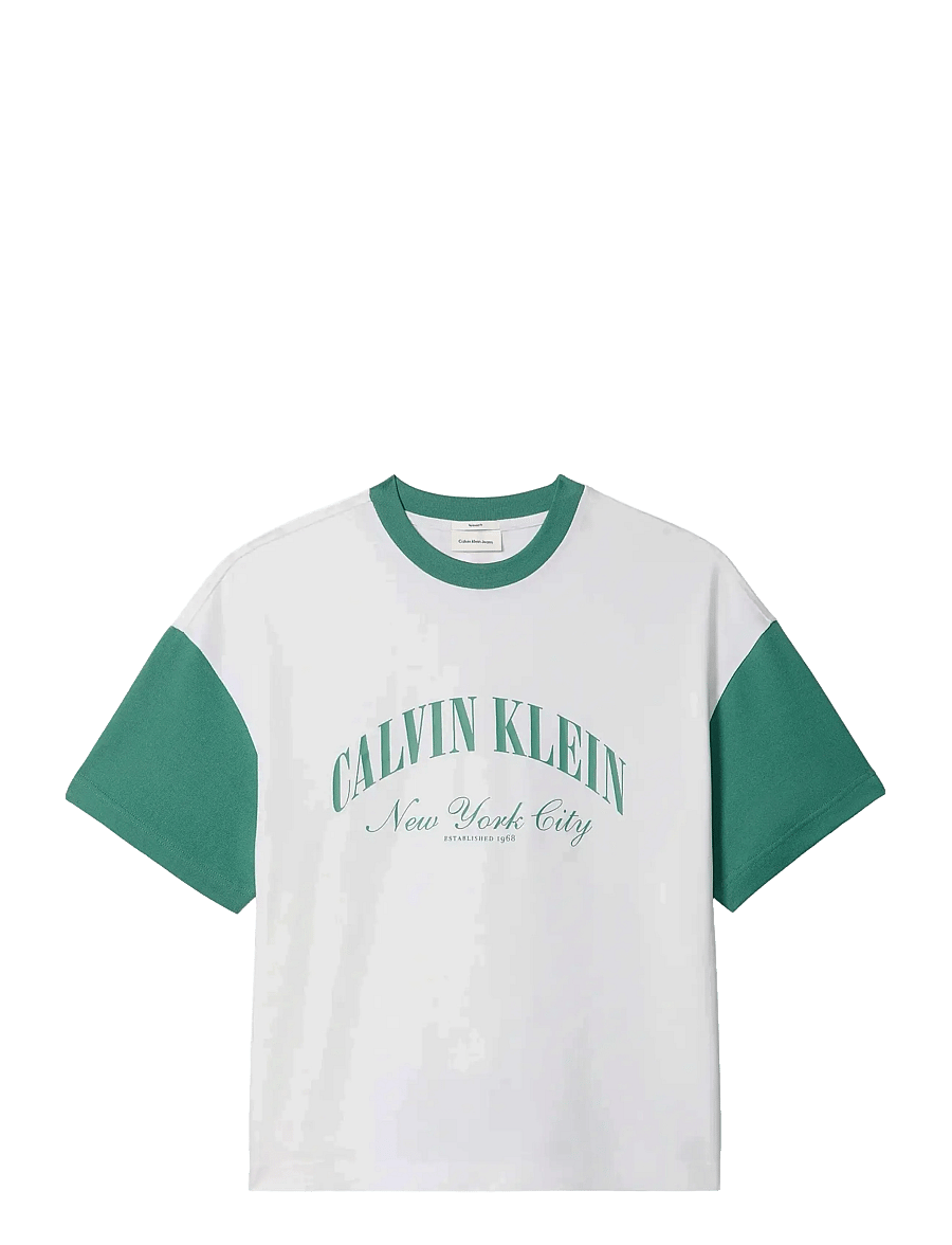 Calvin Klein Jeans - SS RLXD PREM HVY JRSY RINGER TEE - kortærmede t-shirts - bright white - 1