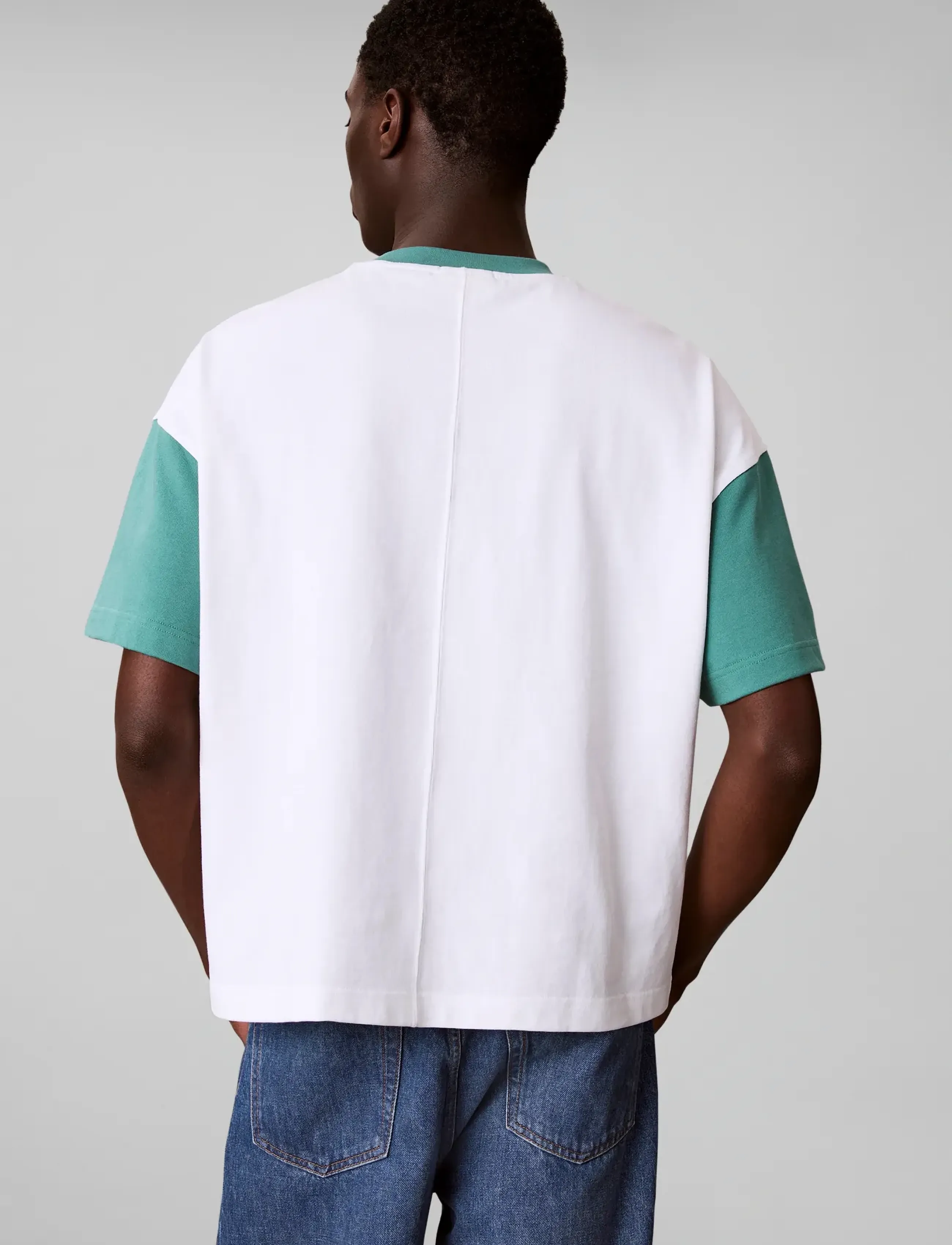 Calvin Klein Jeans - SS RLXD PREM HVY JRSY RINGER TEE - kortærmede t-shirts - bright white - 2