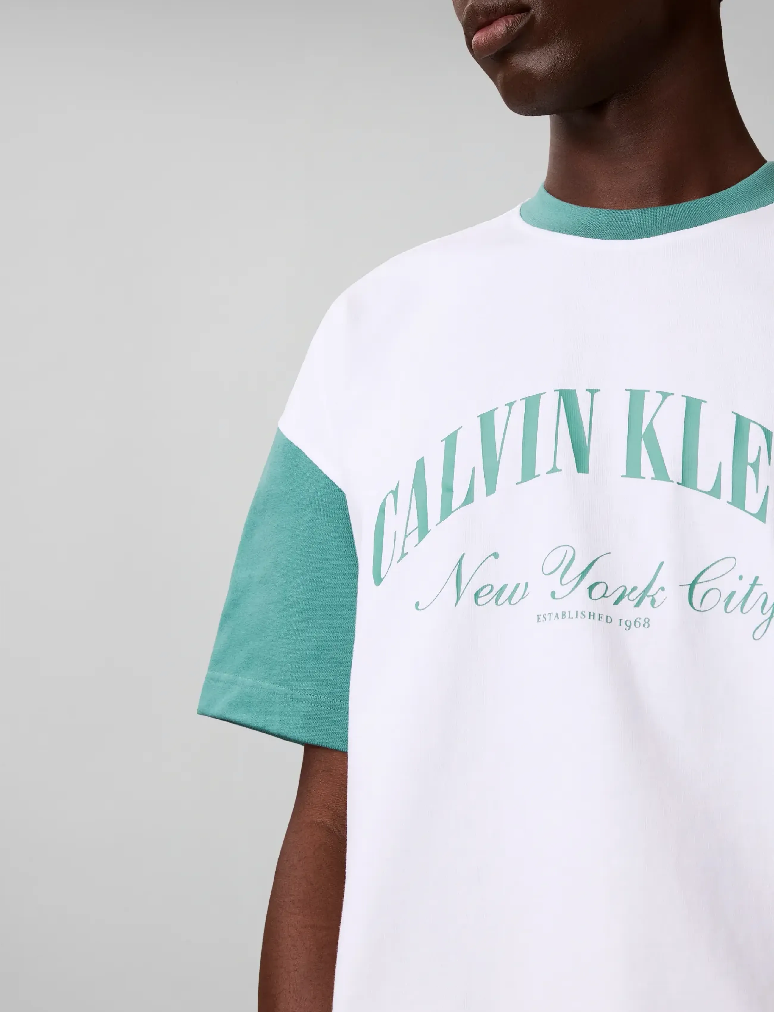 Calvin Klein Jeans - SS RLXD PREM HVY JRSY RINGER TEE - kortærmede t-shirts - bright white - 4