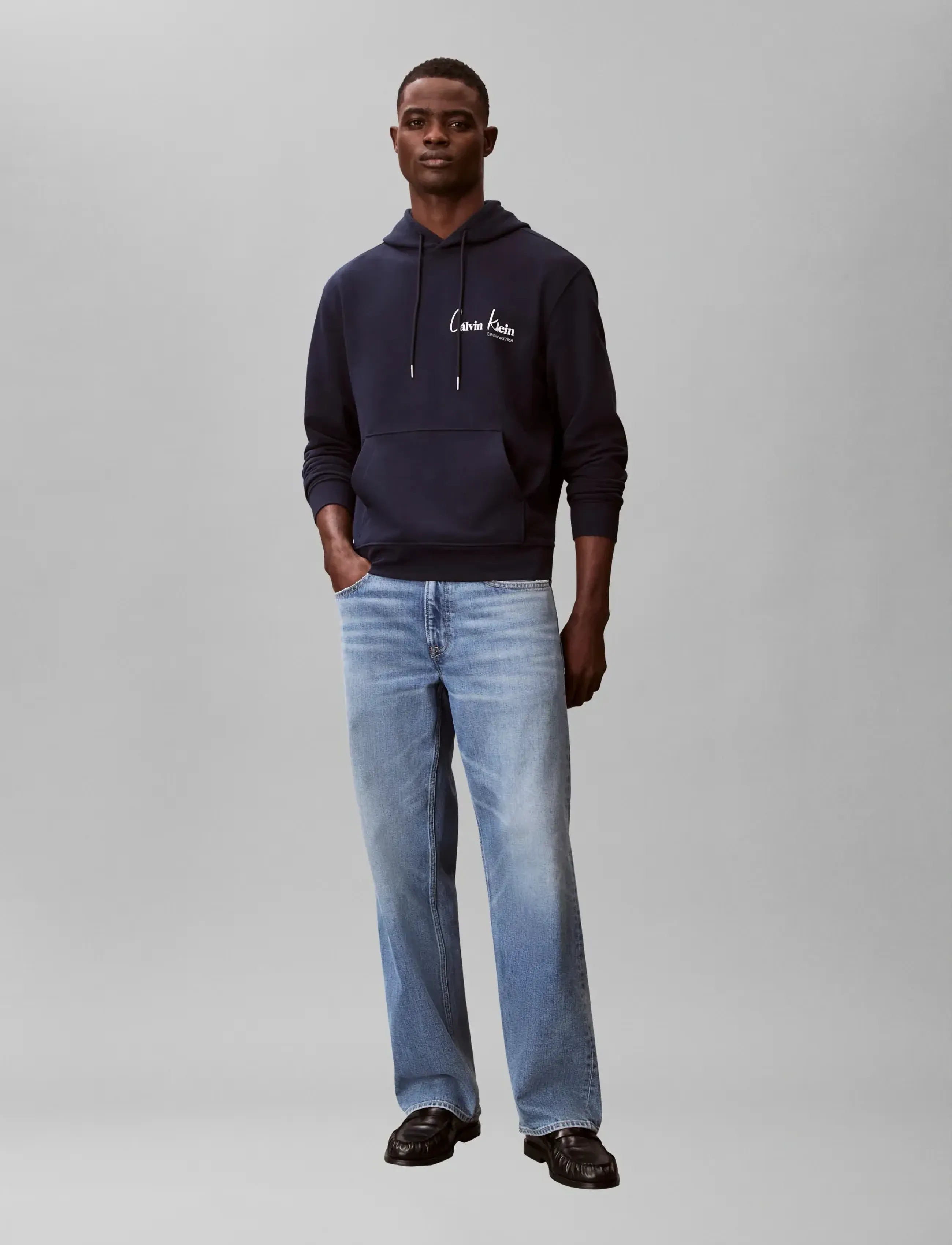 Calvin Klein Jeans EU 350TERRY CK GRAPHIC HOODIE - Nyheter - DARK SAPPHIRE / navy