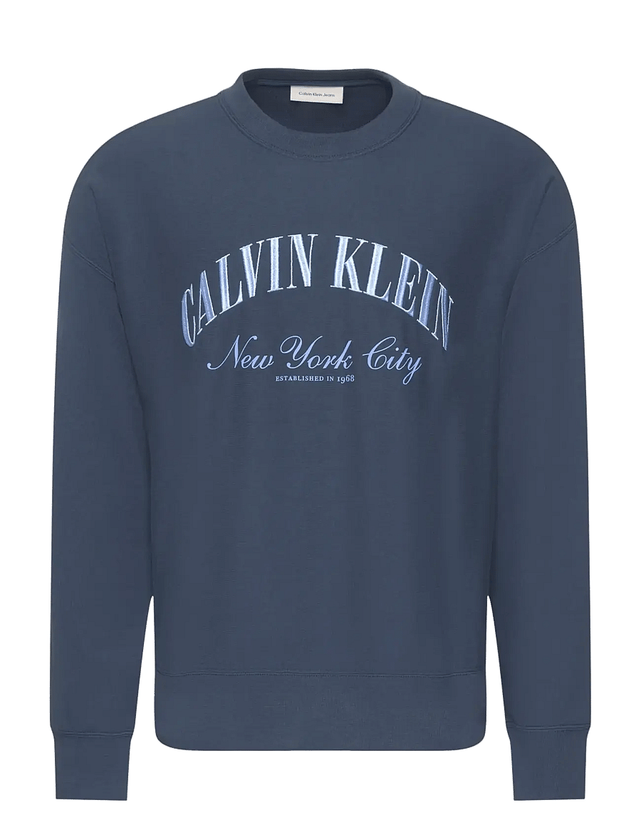 Calvin Klein Jeans - LS PREMIUM TERRY CALVIN COLLEGIA - sweats - dark denim - 1