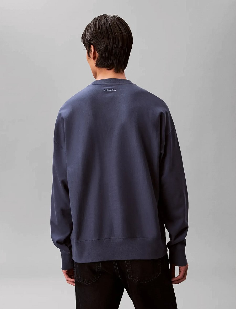 Calvin Klein Jeans - LS PREMIUM TERRY CALVIN COLLEGIA - sweats - dark denim - 2