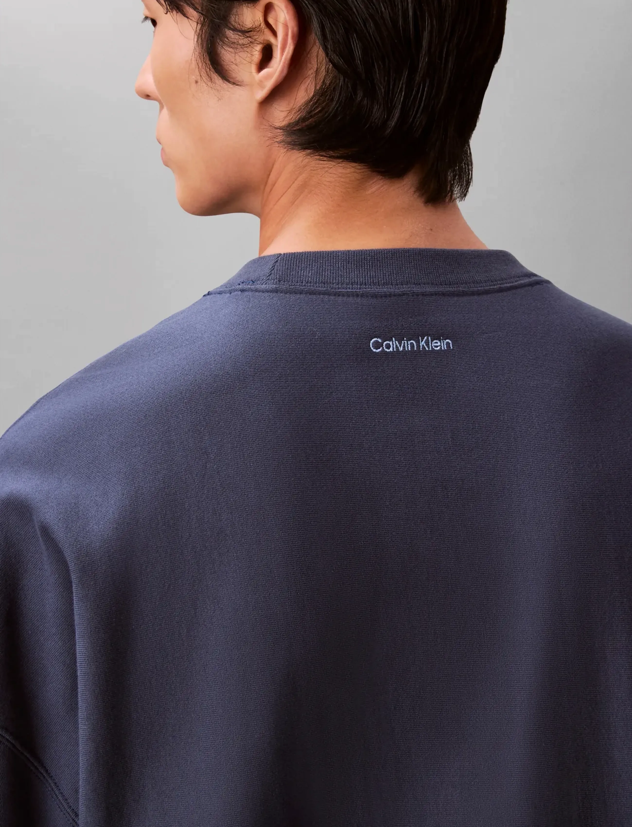 Calvin Klein Jeans - LS PREMIUM TERRY CALVIN COLLEGIA - sweats - dark denim - 4