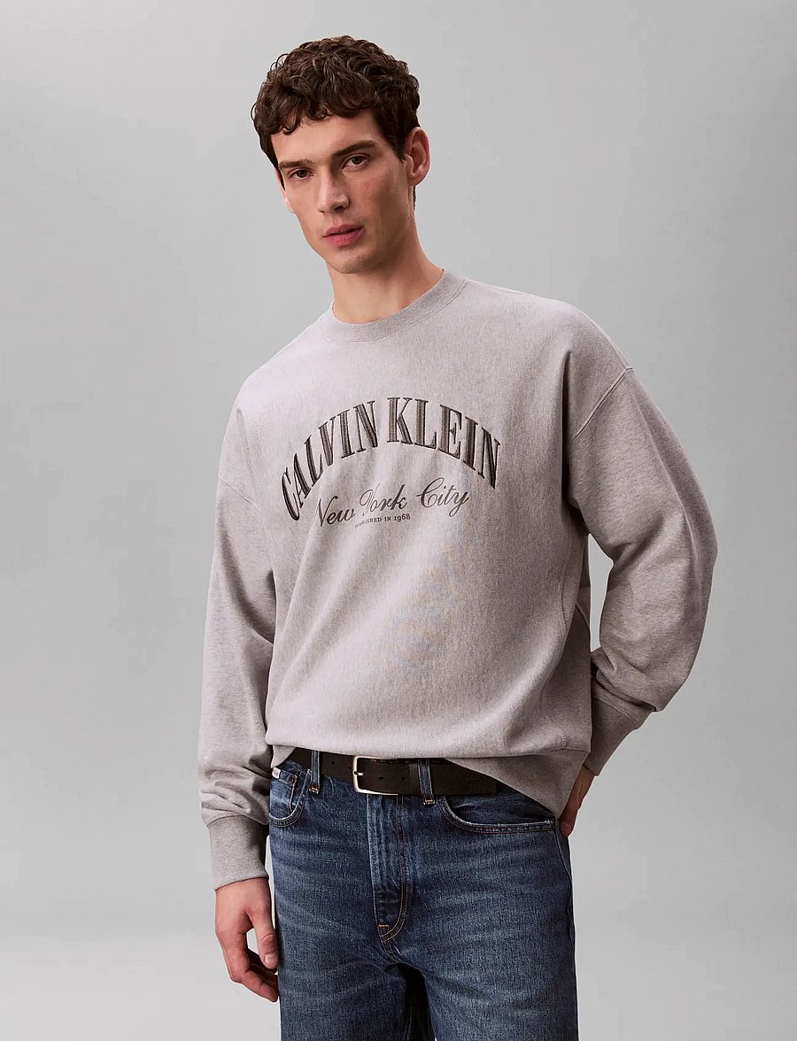 Calvin Klein Jeans - LS PREMIUM TERRY CALVIN COLLEGIA - shop efter stil - heroic grey htr - 3