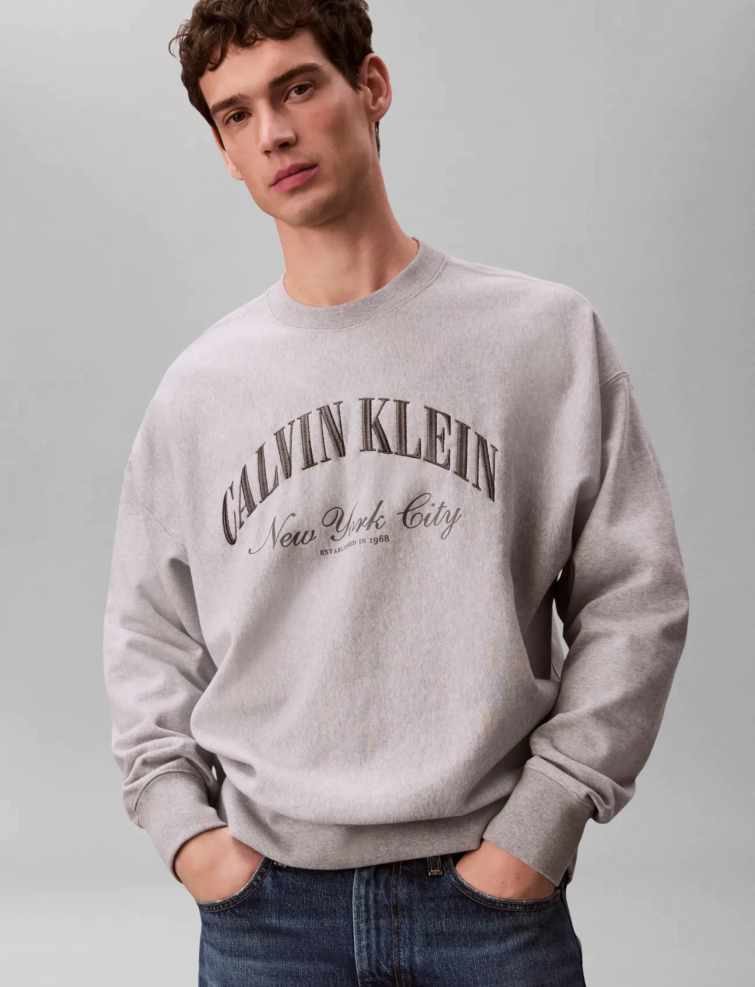 Calvin Klein Jeans - LS PREMIUM TERRY CALVIN COLLEGIA - shop efter stil - heroic grey htr - 4