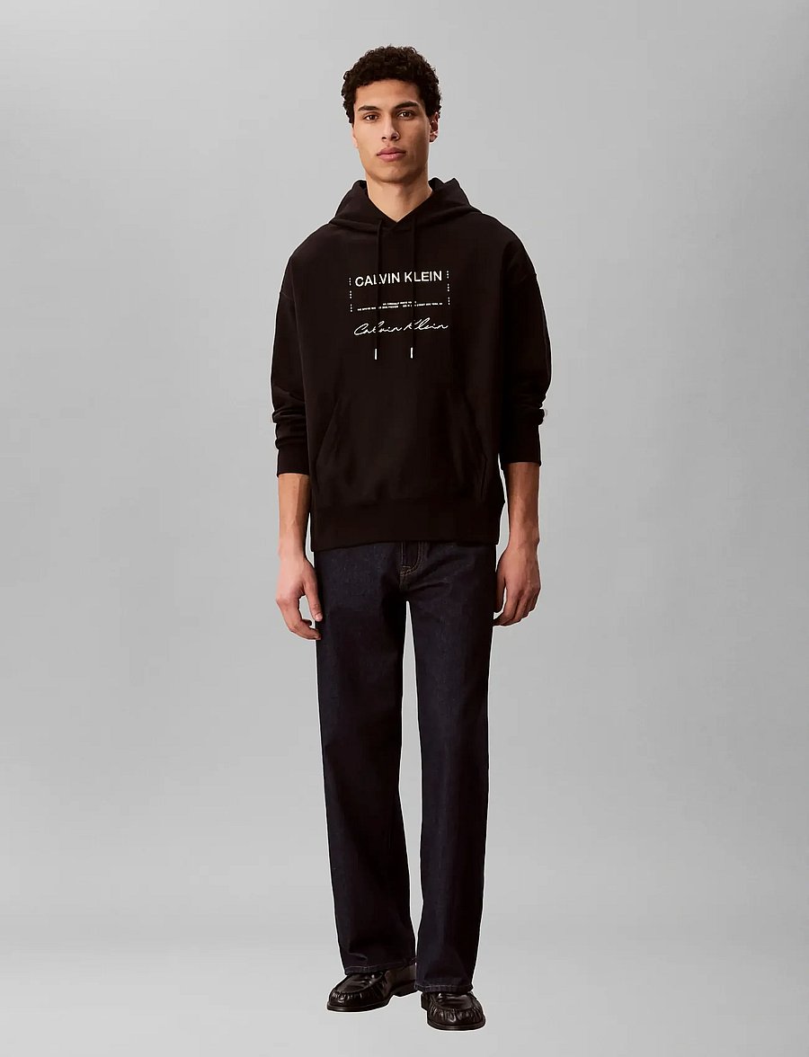 Calvin Klein Jeans - LS PREMIUM TERRY CALVIN INVITE H - kapuzenpullover - black - 0