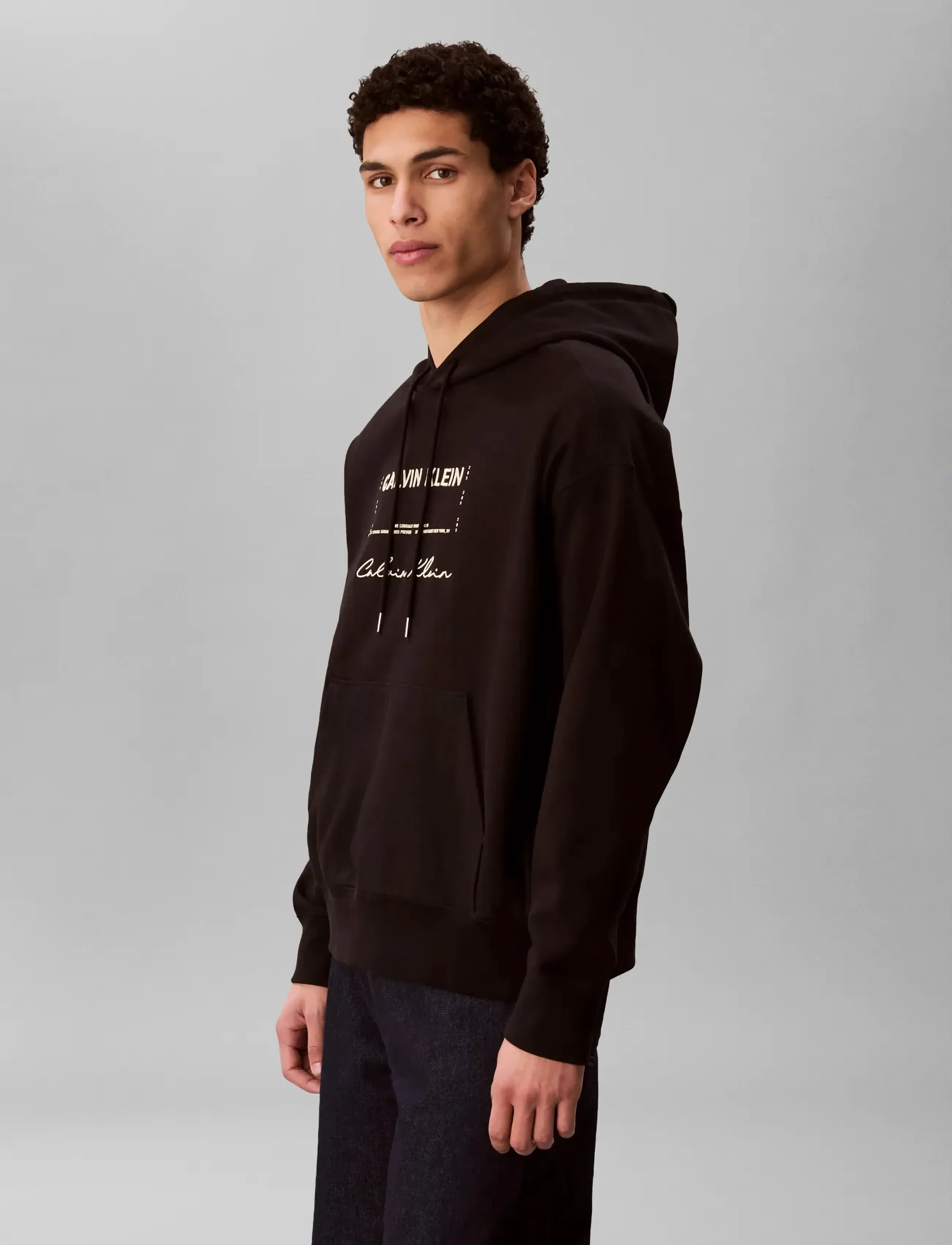 Calvin Klein Jeans - LS PREMIUM TERRY CALVIN INVITE H - hættetrøjer - black - 4