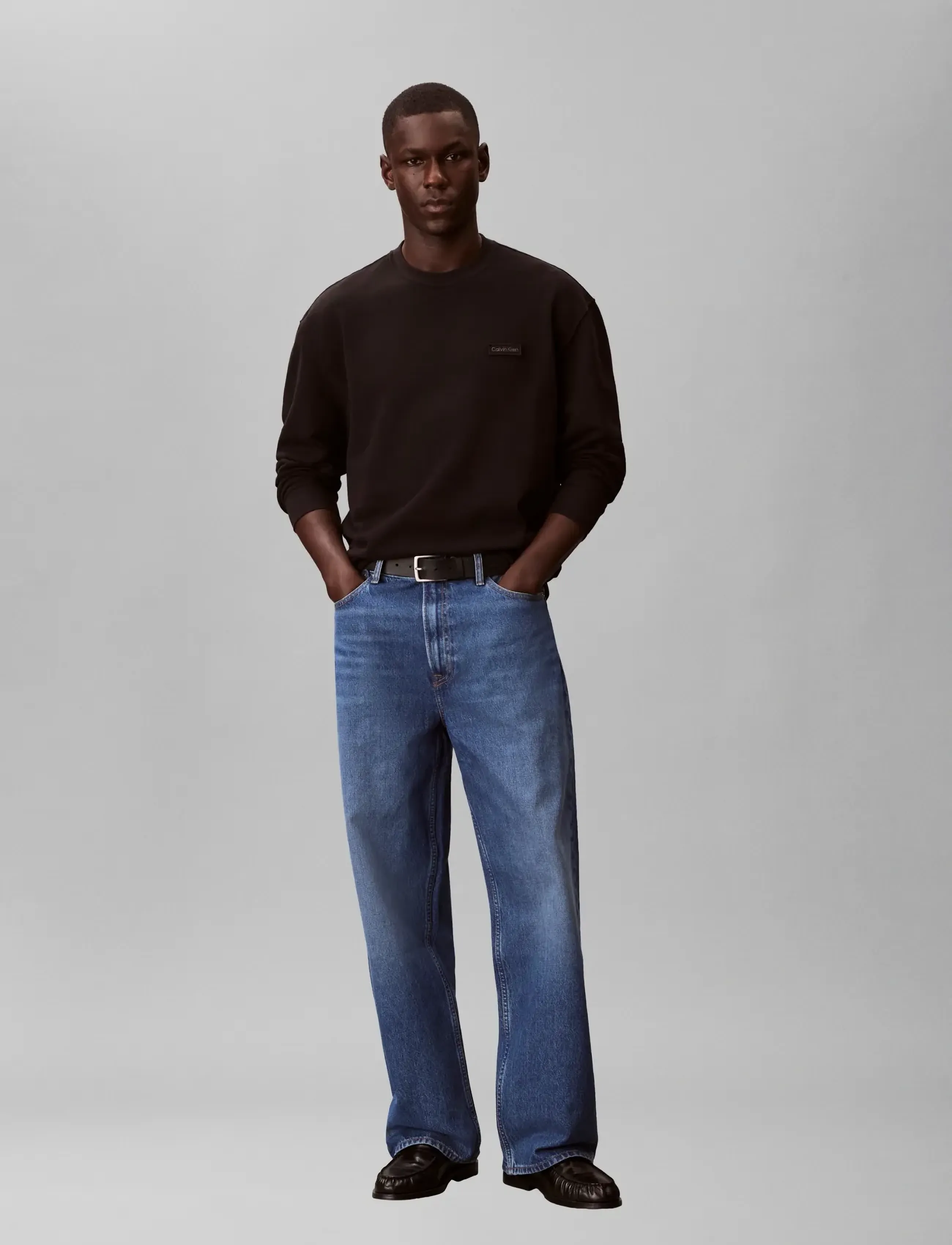 Calvin Klein Jeans LS 350TERRY EU LOGO PATCH CN SWT - Vis alt - BLACK / black
