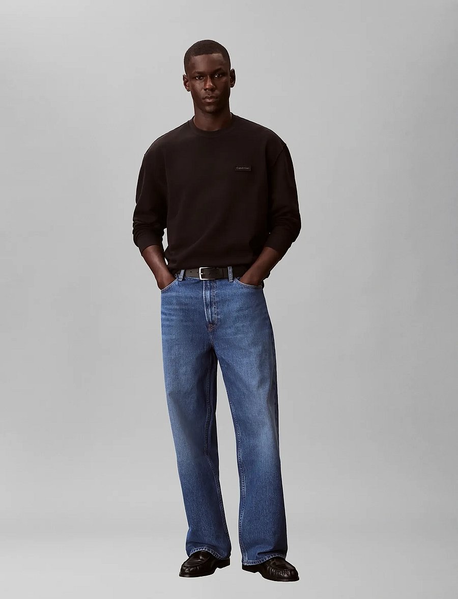 Calvin Klein Jeans - LS 350TERRY EU LOGO PATCH CN SWT - shop efter stil - black - 0