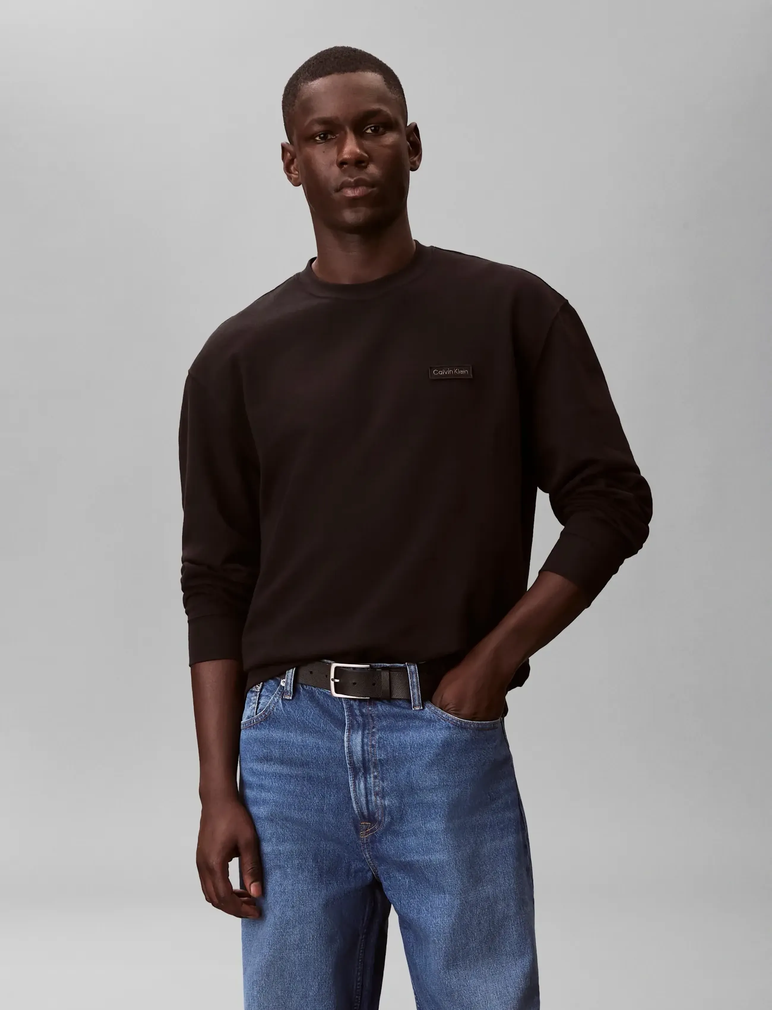 Calvin Klein Jeans - LS 350TERRY EU LOGO PATCH CN SWT - shop efter stil - black - 3