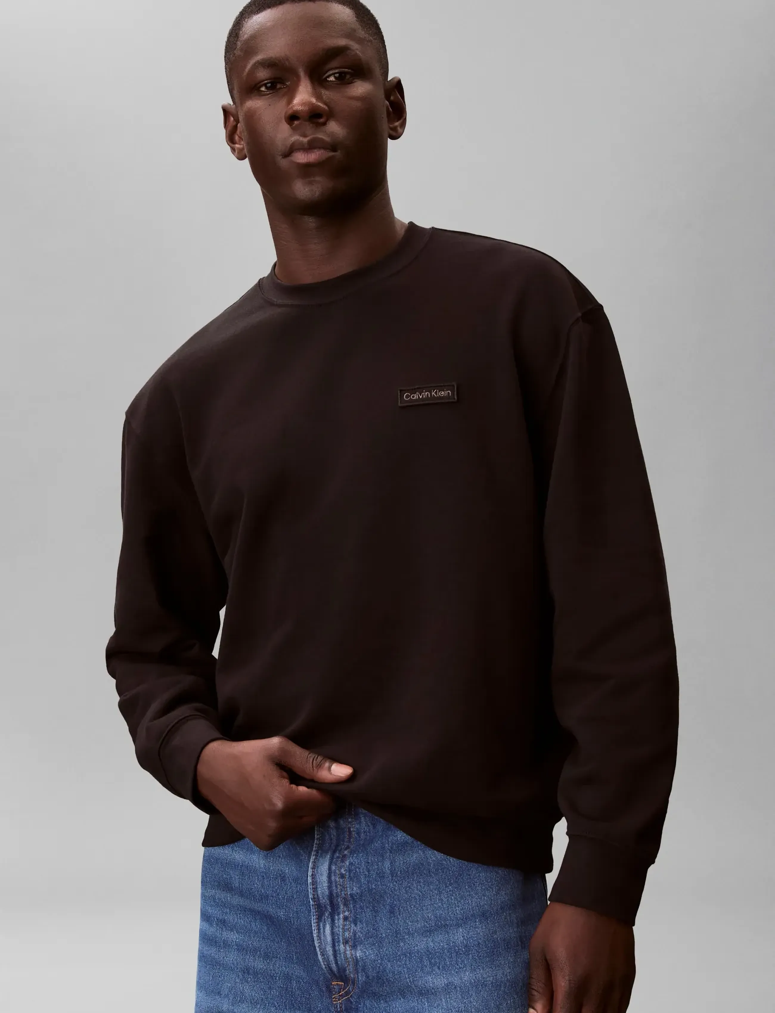 Calvin Klein Jeans - LS 350TERRY EU LOGO PATCH CN SWT - shop efter stil - black - 4