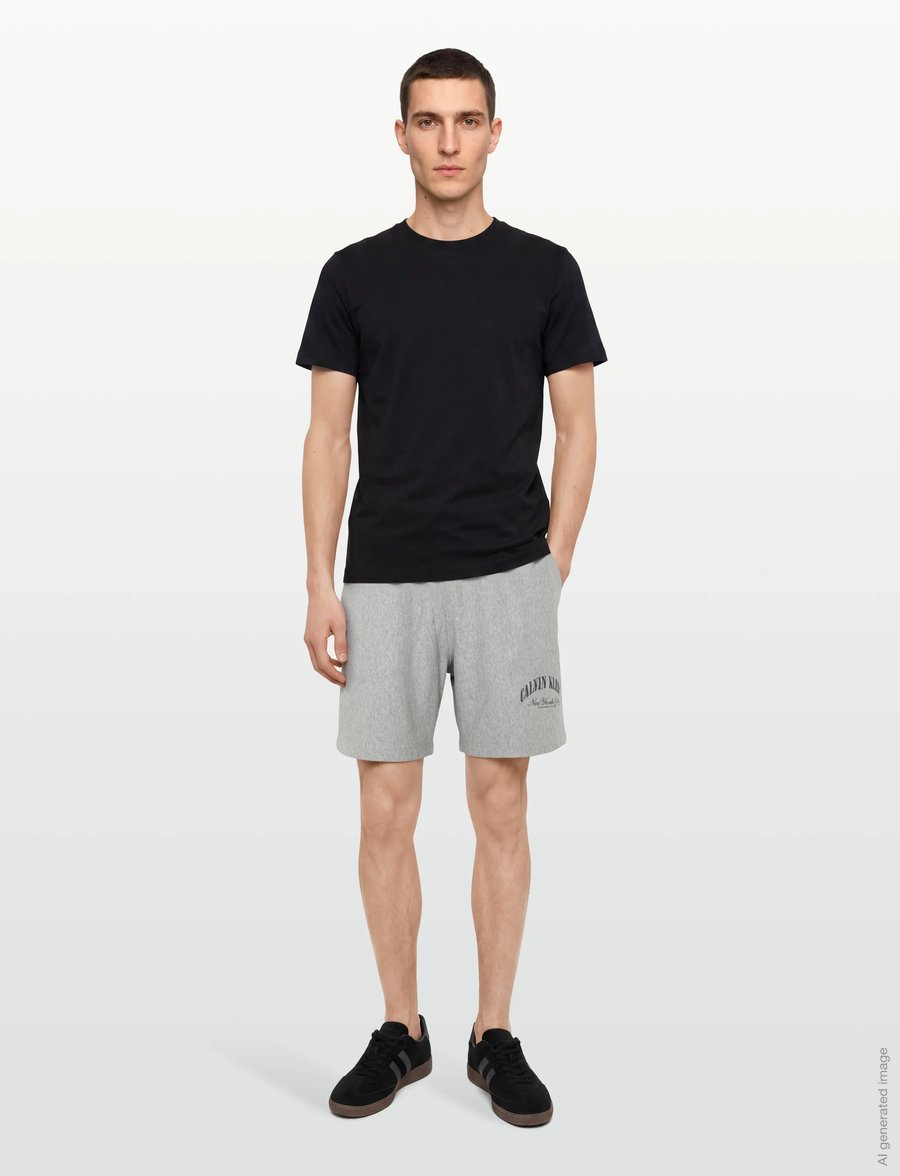 Calvin Klein Jeans - PREMIUM TERRY CALVIN COLLEGIATE - sweatshorts - heroic grey htr - 0