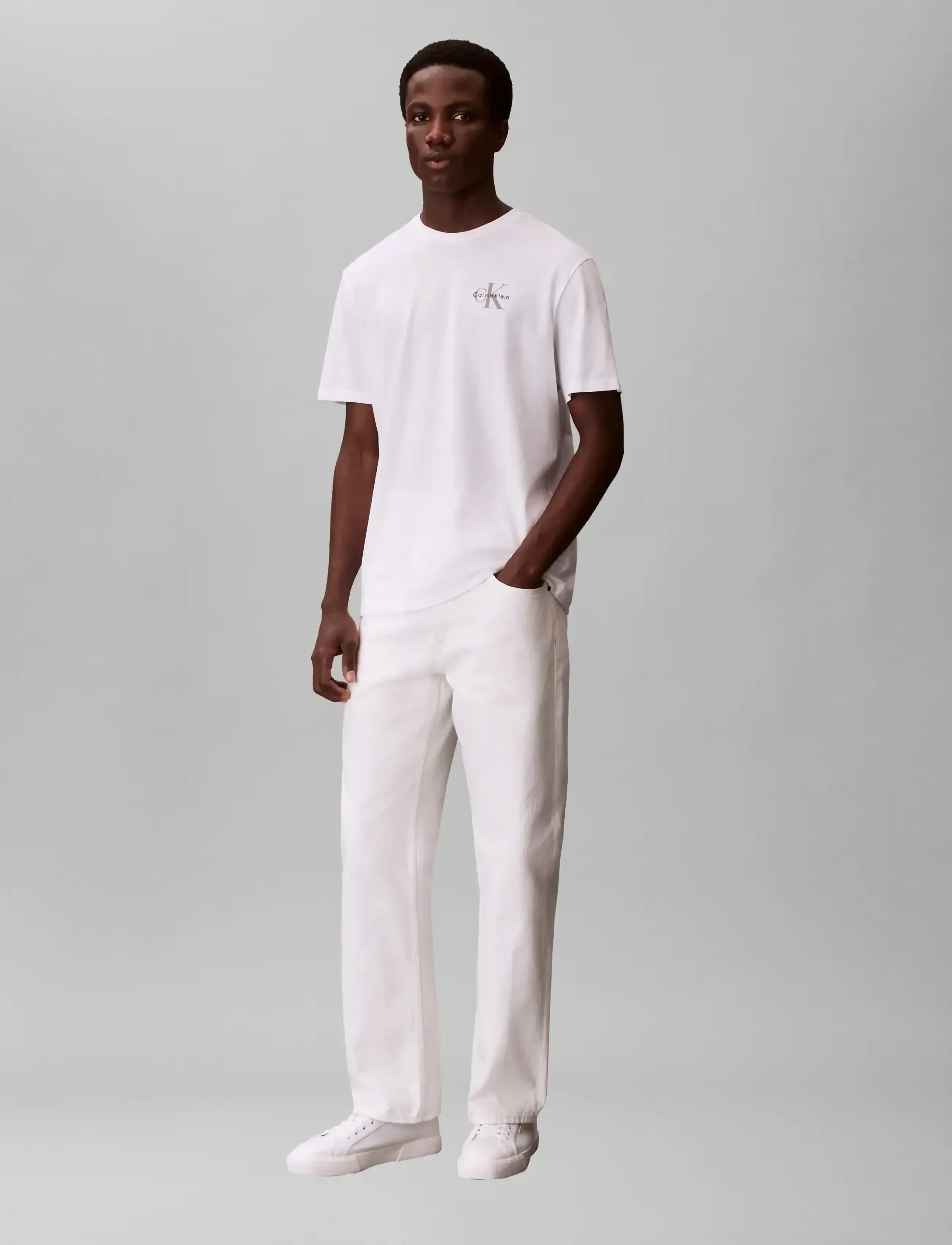 Calvin Klein Jeans SS 30S JERSEY CLASSIC MICRO MONO - 4 for 3 - BRIGHT WHITE / white