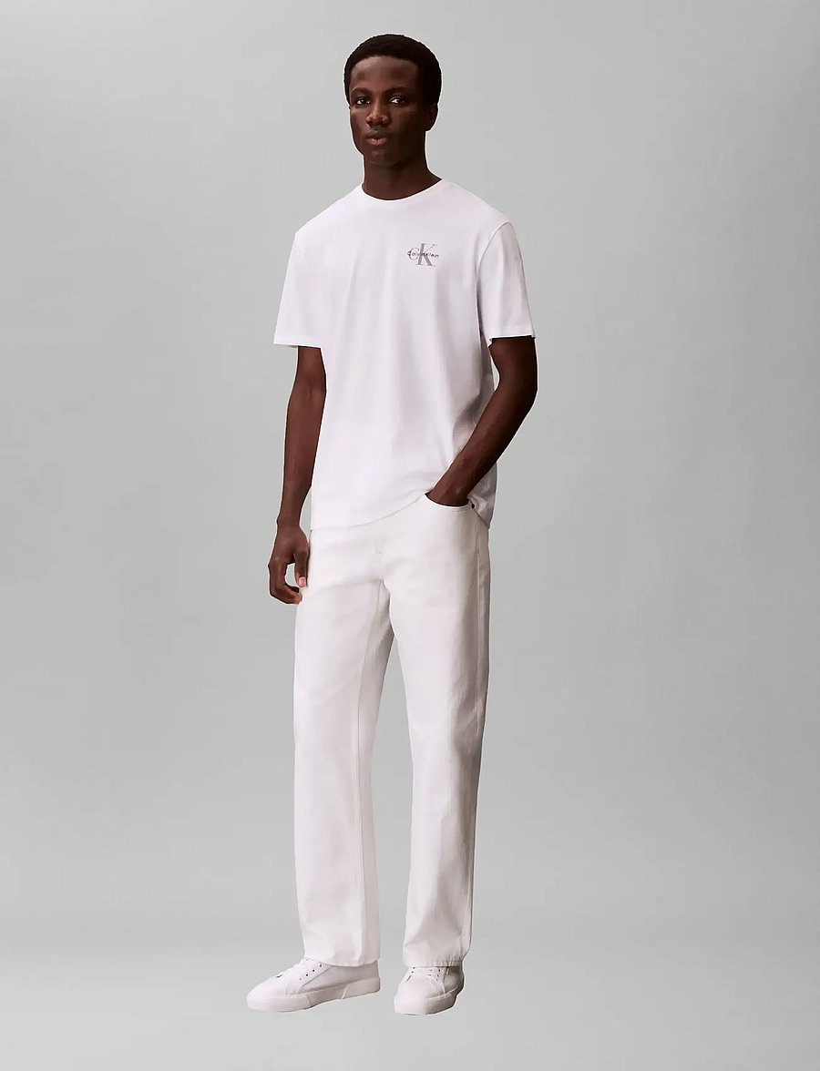 Calvin Klein Jeans - SS 30S JERSEY CLASSIC MICRO MONO - stutterma bolir - bright white - 0