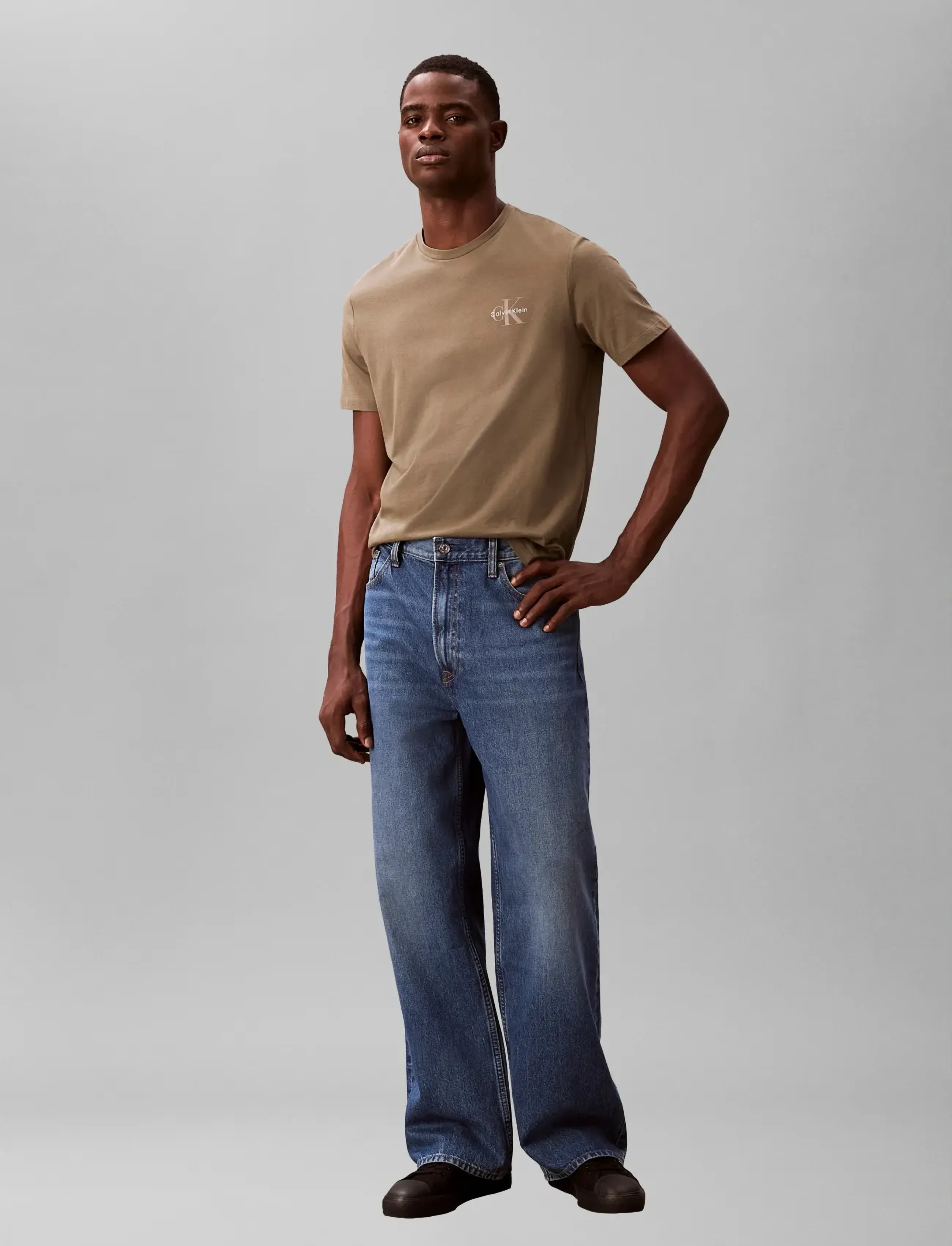 Calvin Klein Jeans SS 30S JERSEY CLASSIC MICRO MONO - Calvin Klein Jeans - DUSTY OLIVE / khaki/green